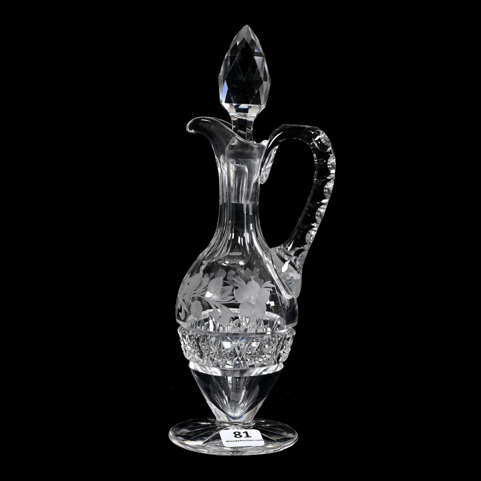 Pedestal Cruet, ABCG, Signed Tuthill Rosaceae Pattern (1 of 3)