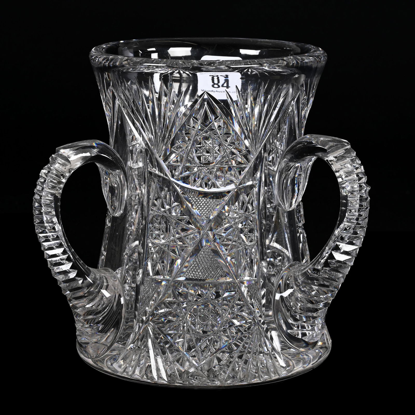 Loving Cup, Three Handles, American Brilliant Cut Glass (1 of 3)