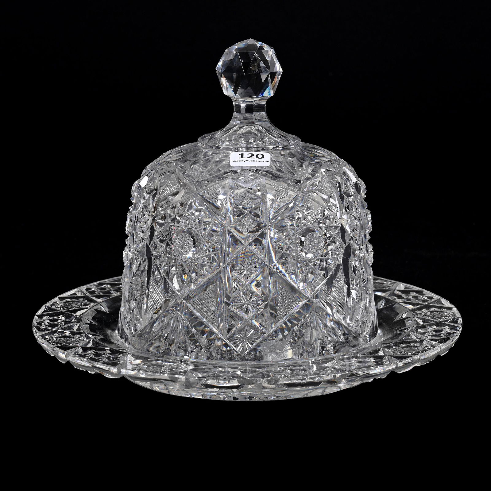 Covered Cheese Dome, American Brilliant Cut Glass (1 of 3)