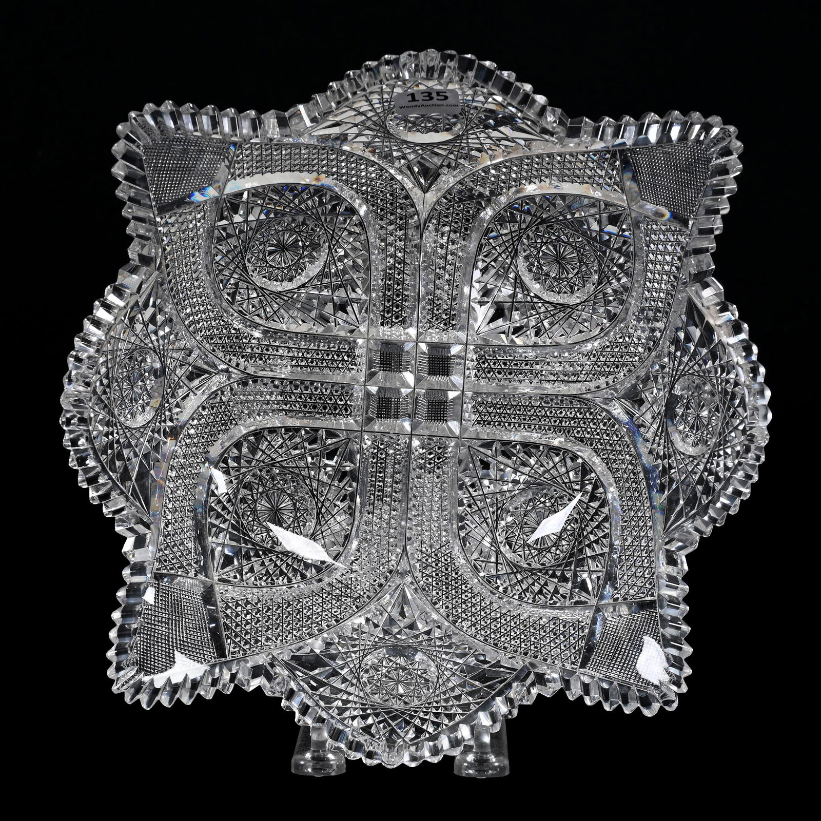 Square Bowl, American Brilliant Cut Glass (1 of 3)