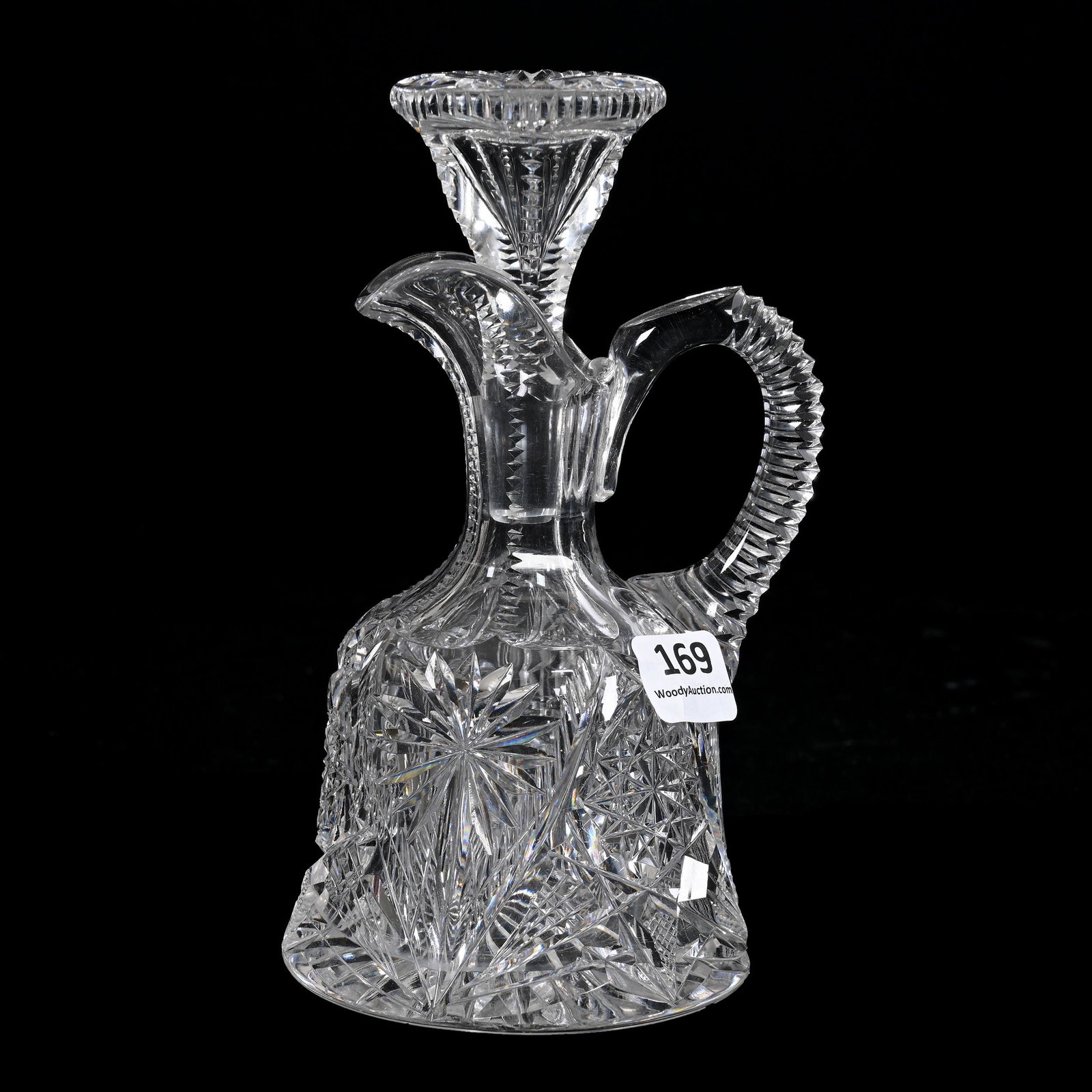 Cruet Bottle, American Brilliant Cut Glass, Oasis Pattern (1 of 3)