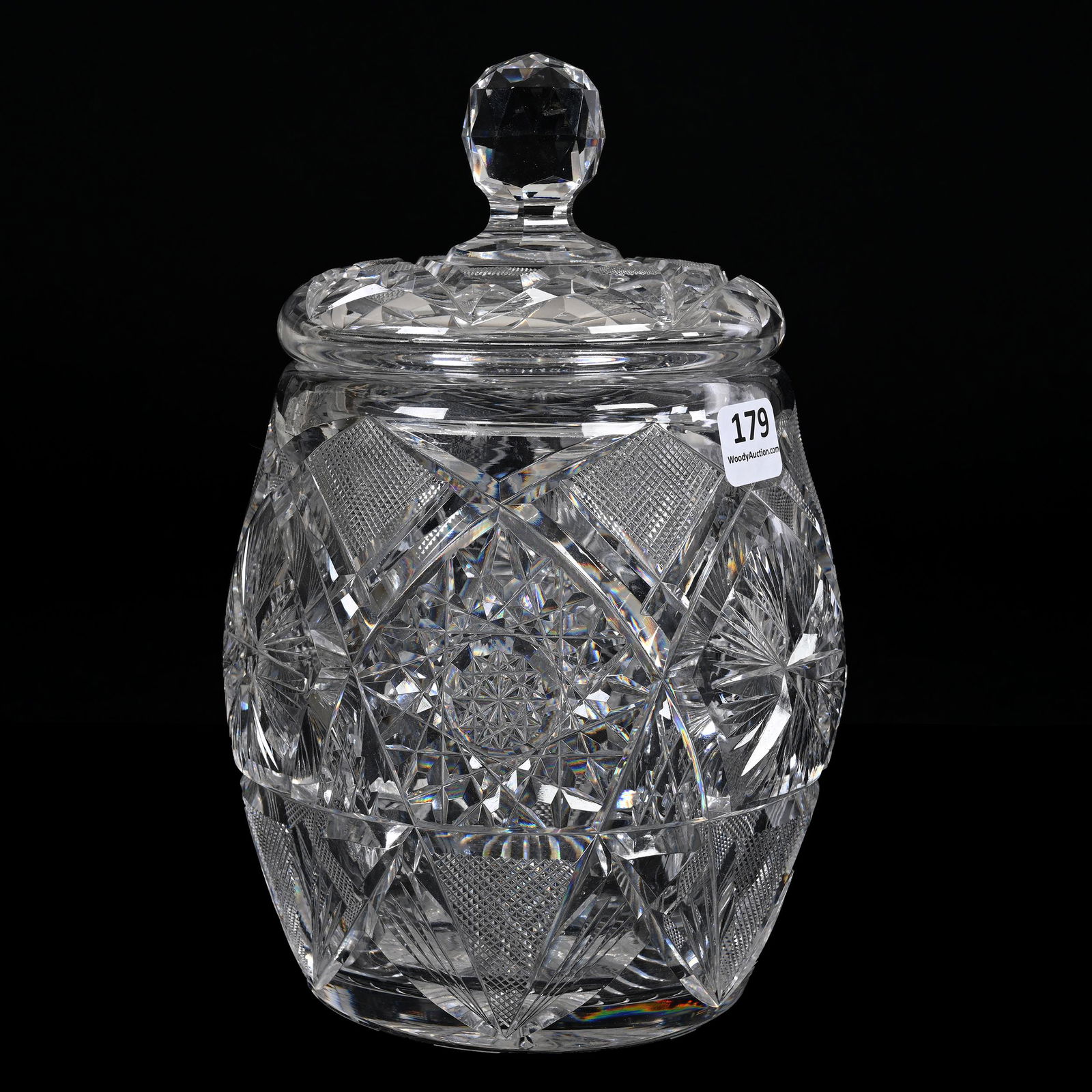Covered Biscuit Jar, American Brilliant Cut Glass (1 of 3)