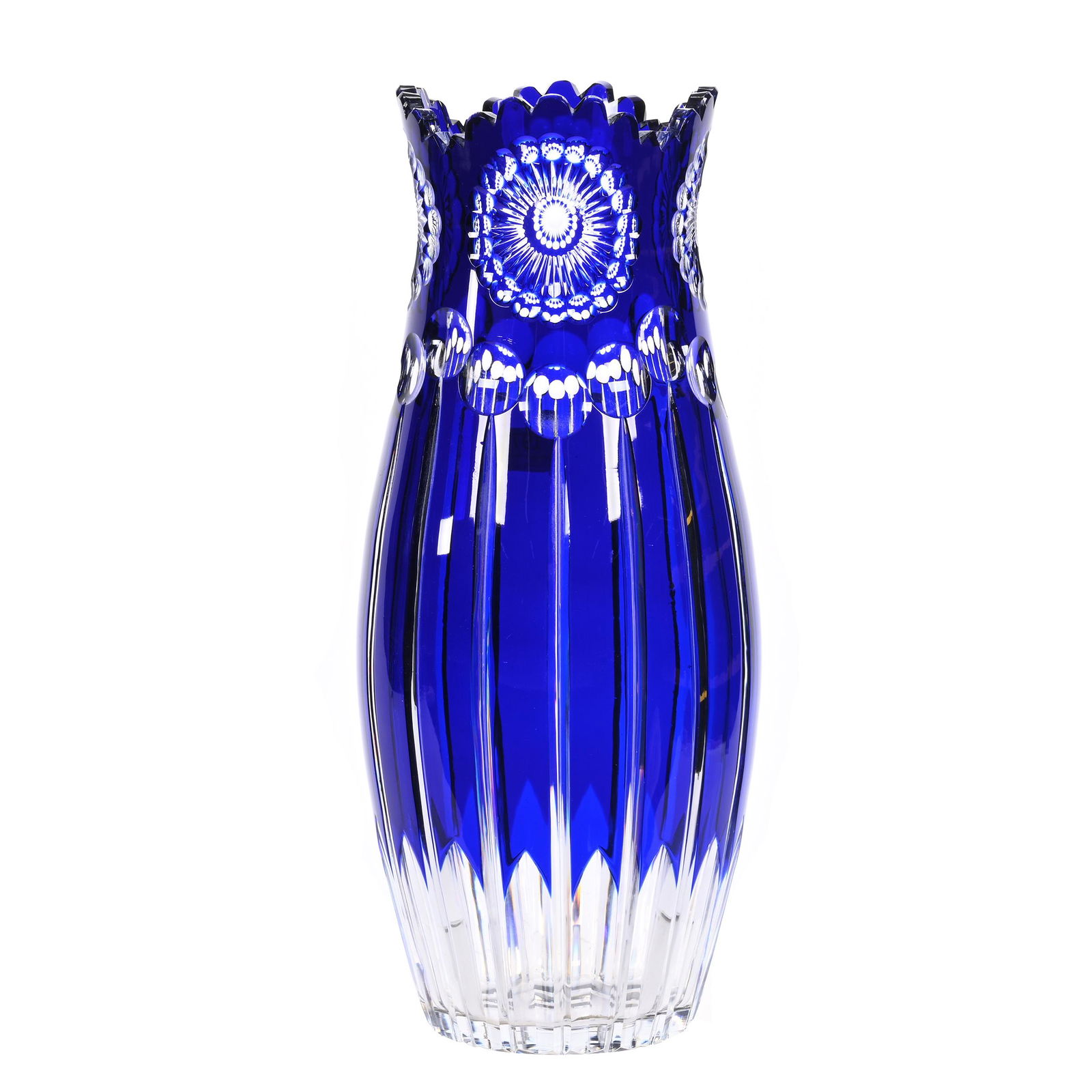 Vase, BPCG, Cobalt Blue Cut To Clear (1 of 3)