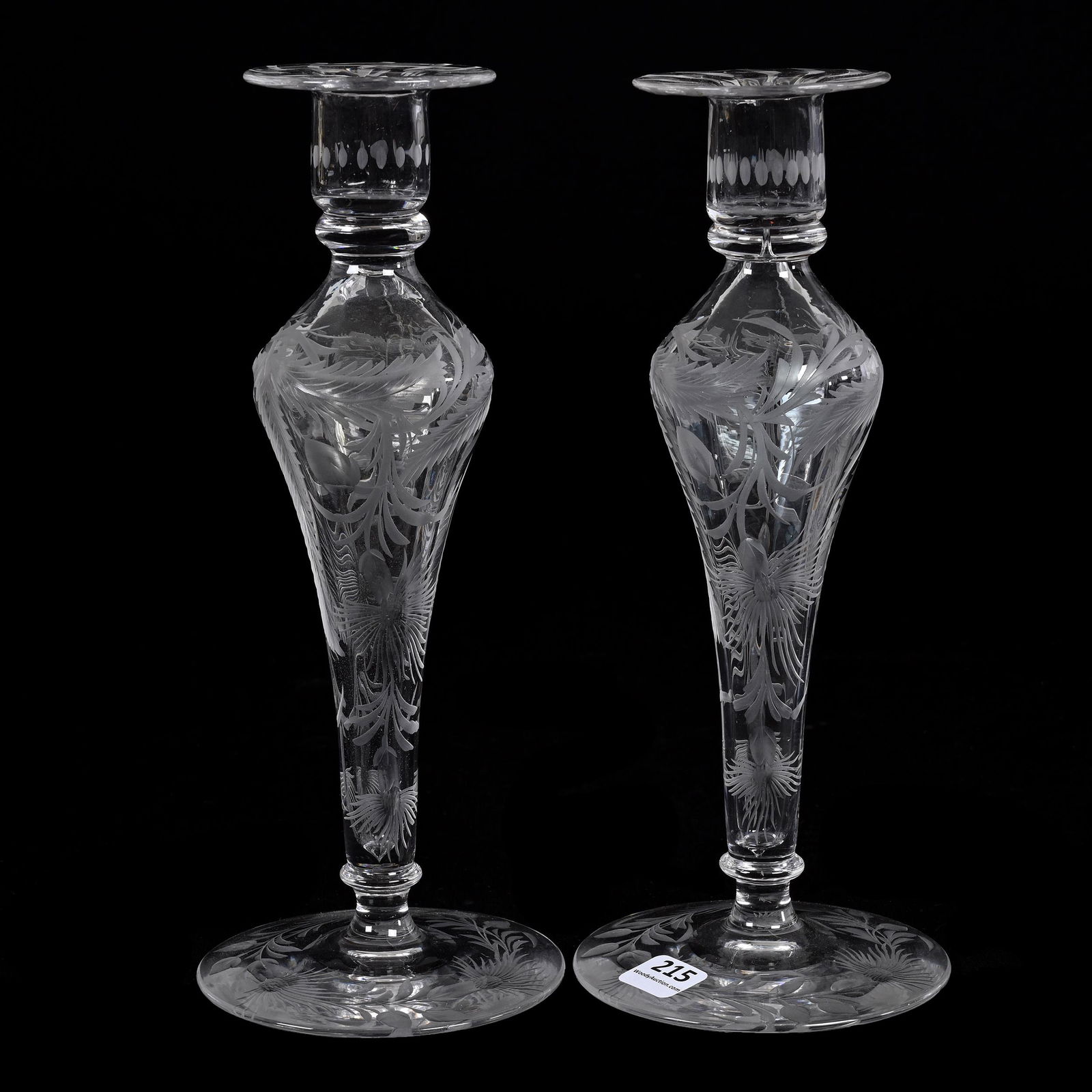 Pair Candlesticks, ABCG, Signed Libbey (1 of 3)