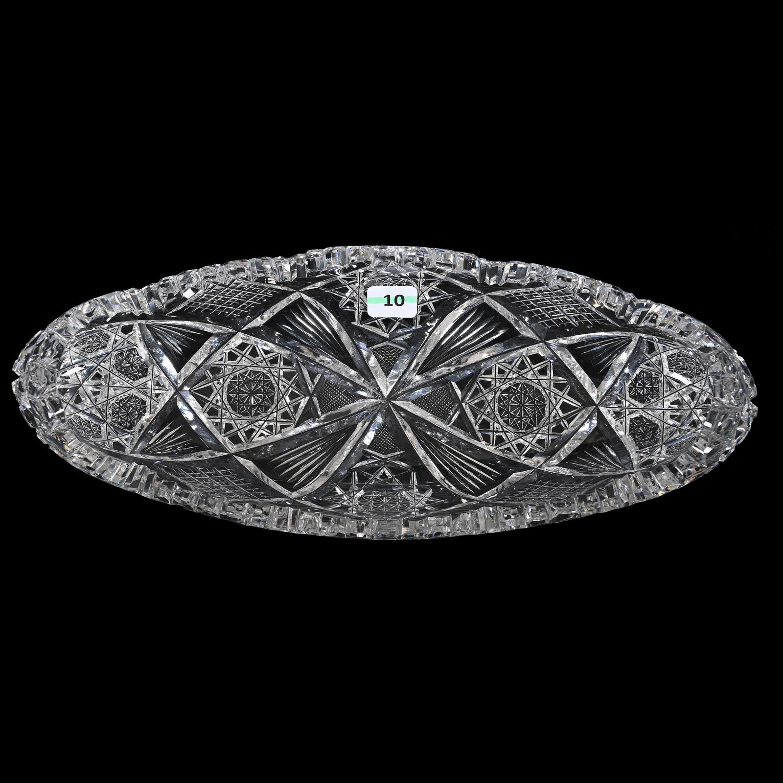 Celery Tray, American Brilliant Cut Glass, Canoe Shape, Signed J. Hoare (1 of 3)