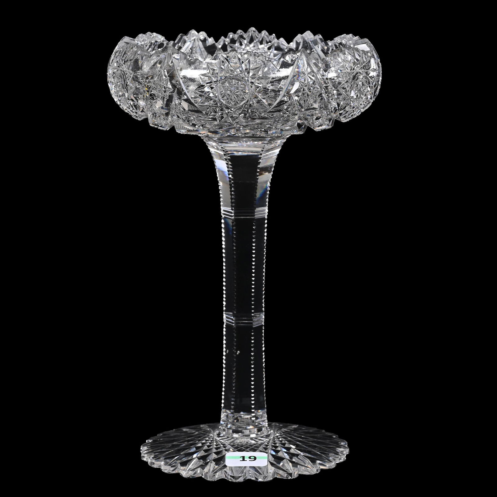 Rolled Rim Compote, American Brilliant Cut Glass (1 of 3)