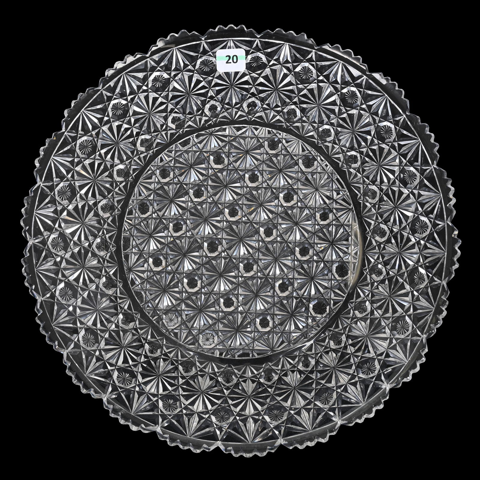 Round Tray, American Brilliant Cut Glass (1 of 2)