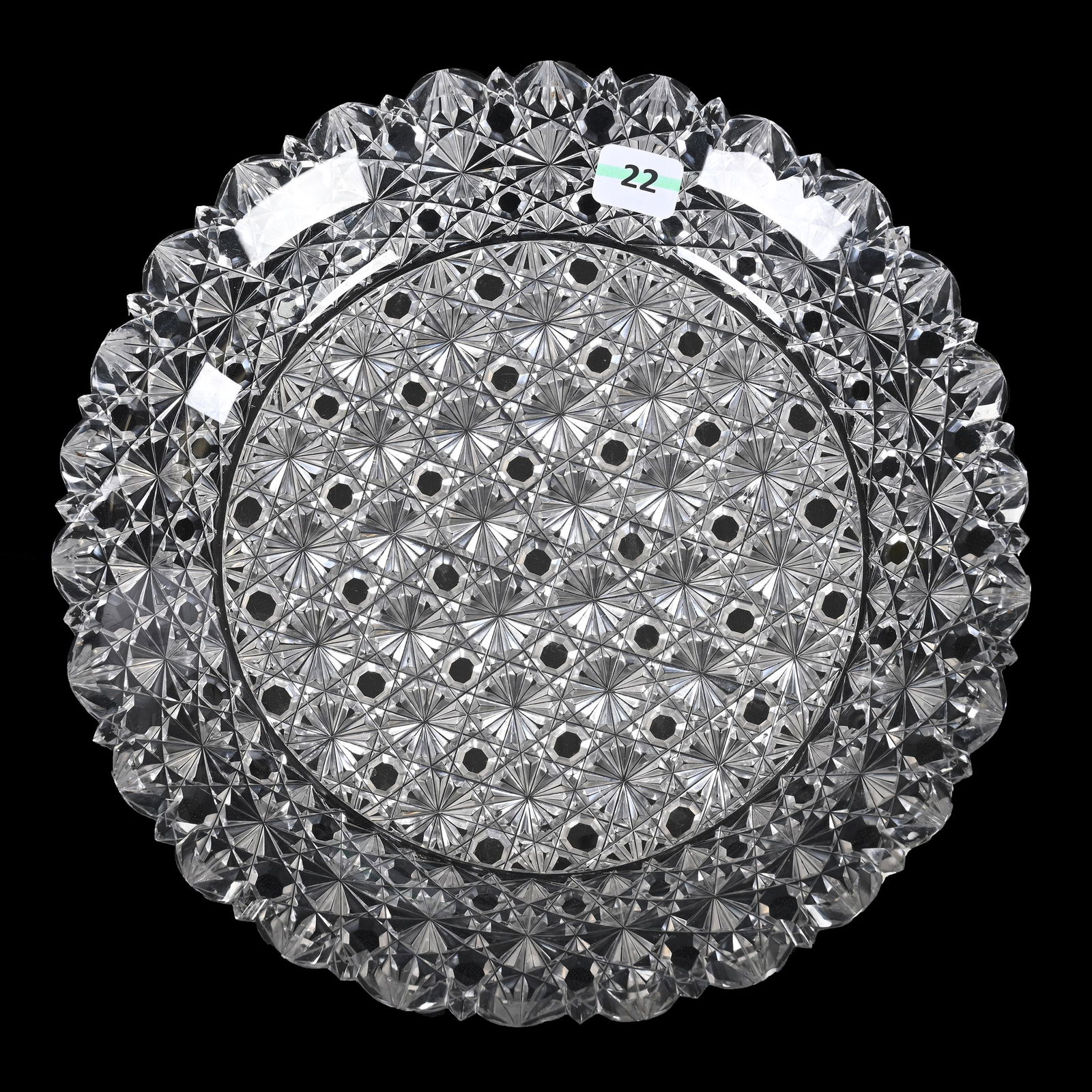 Round Tray, American Brilliant Cut Glass (1 of 2)