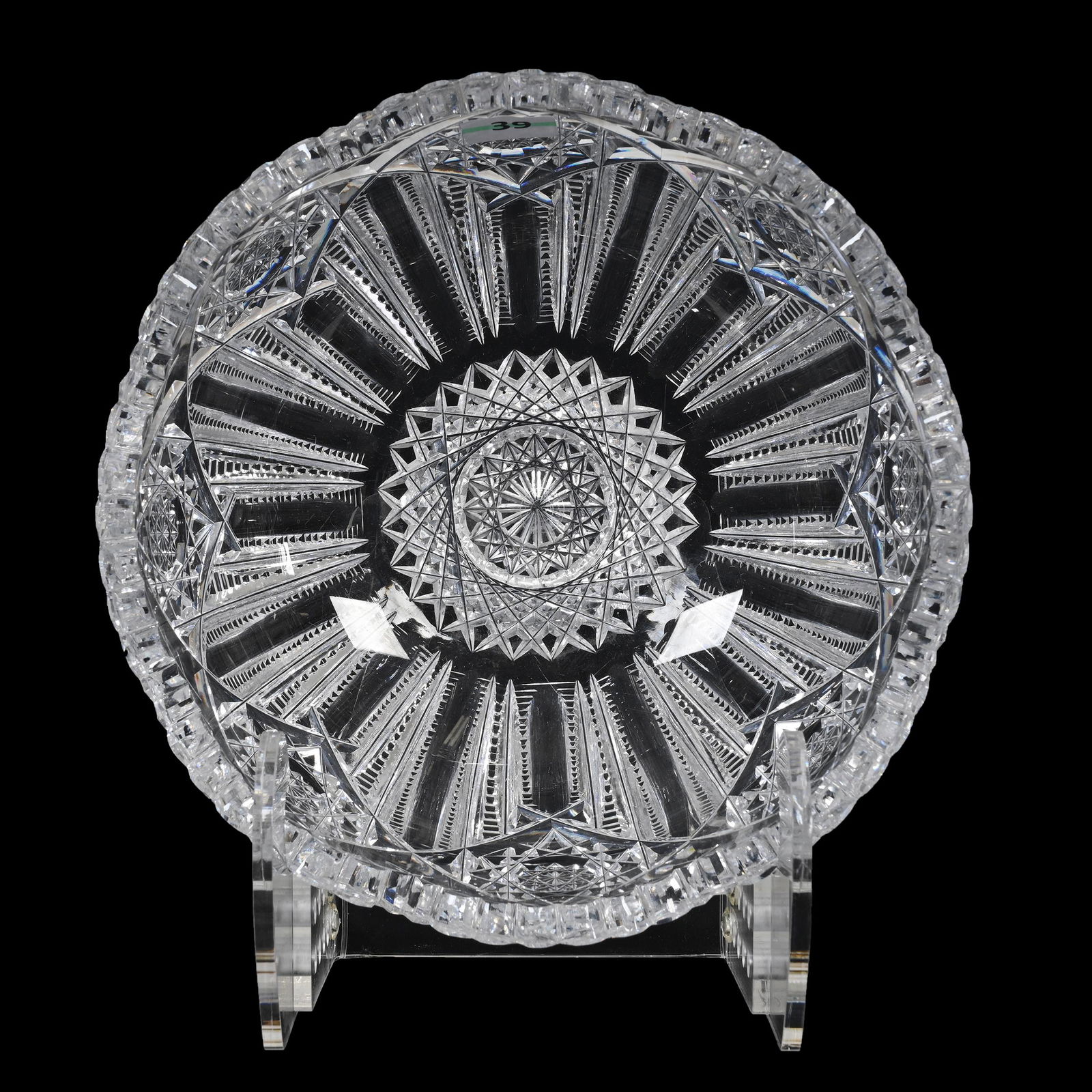 Bowl, American Brilliant Cut Glass, Signed J. Hoare Hindoo Pattern (1 of 4)