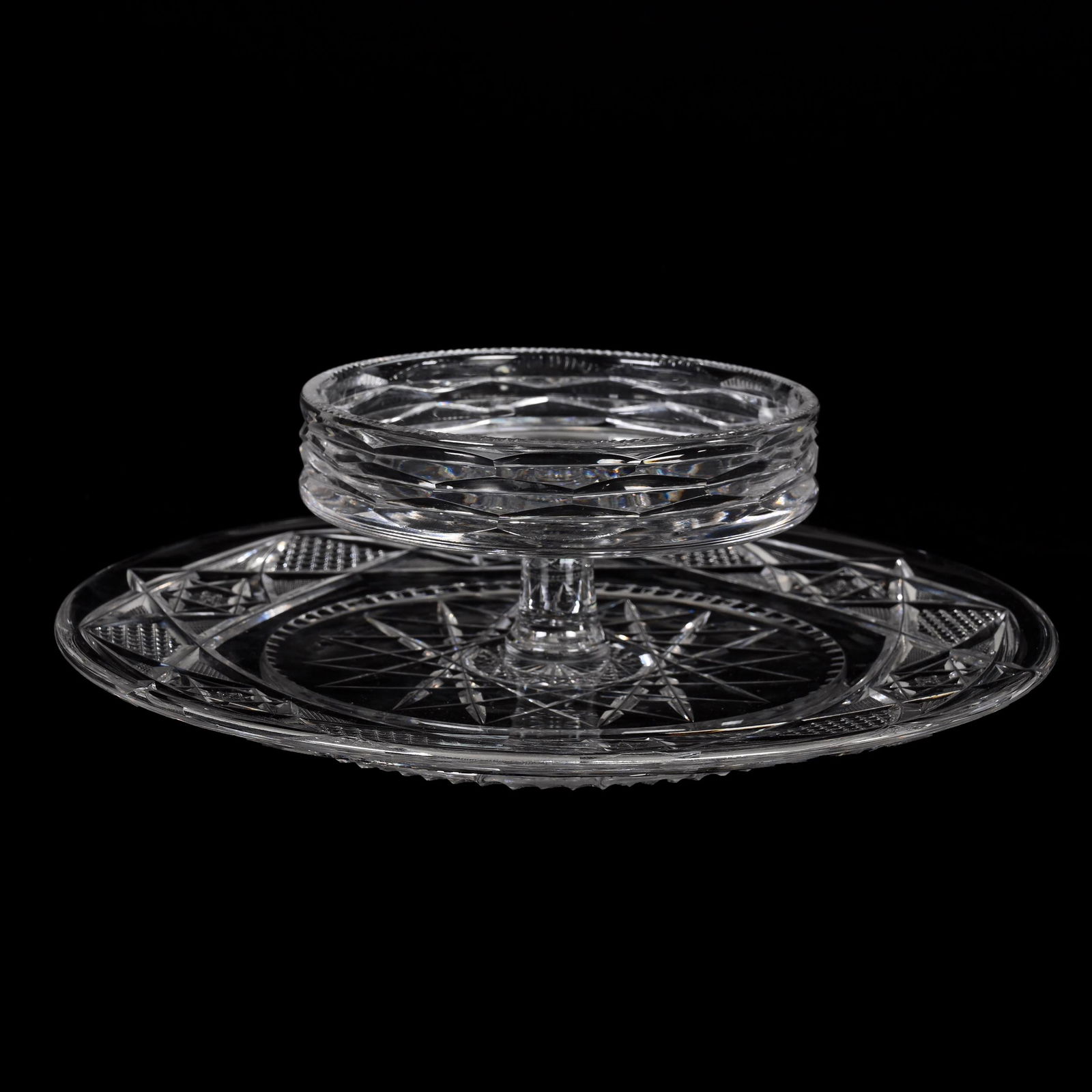 Cheese & Cracker Server, American Brilliant Cut Glass (1 of 3)