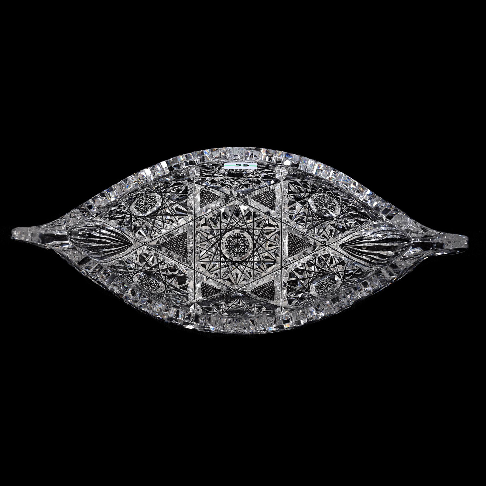 Celery Tray, American Brilliant Cut Glass, Canoe, Plaza By Pitkin & Brooks (1 of 3)