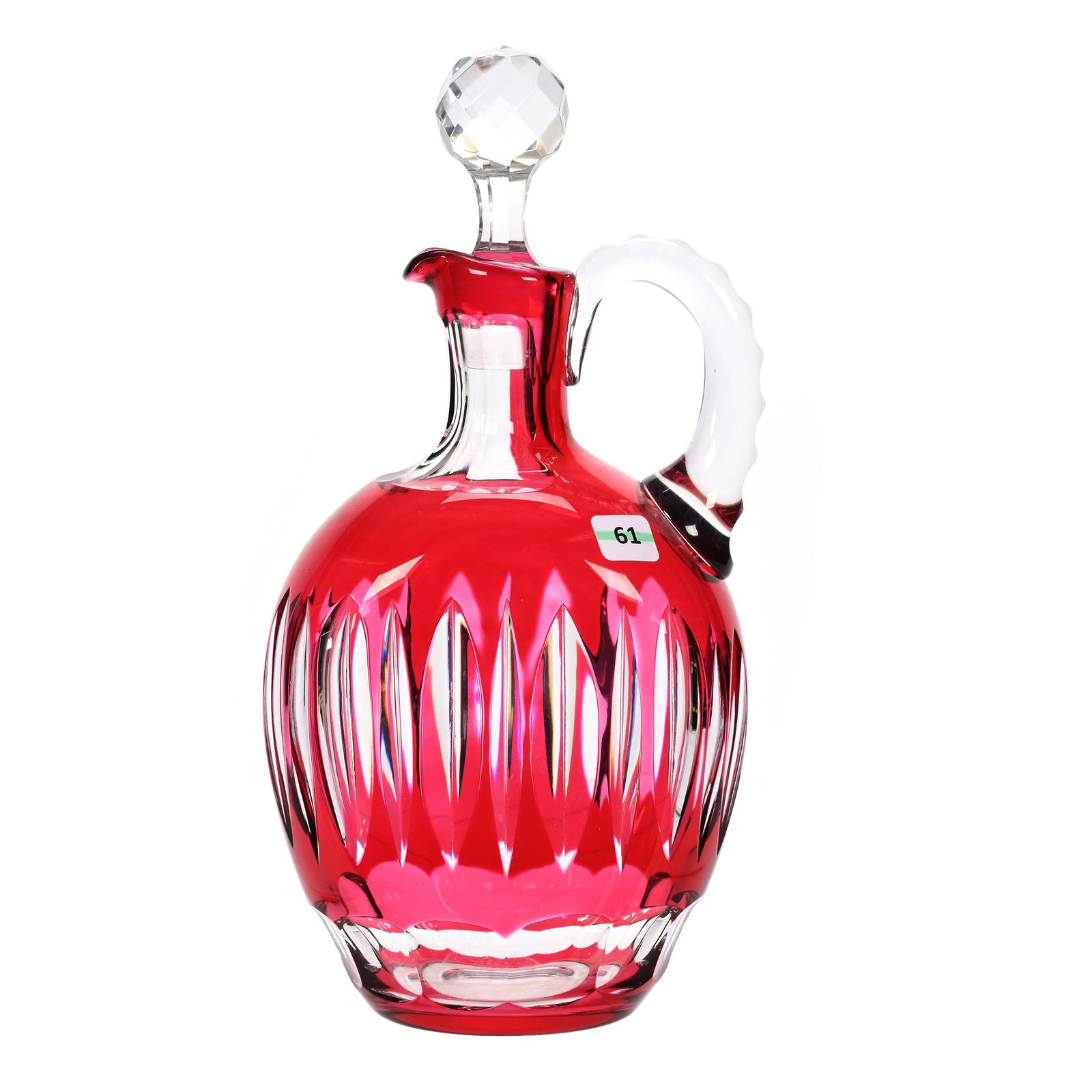 Ovoid Jug, BPCG, Cranberry Cut To Clear (1 of 3)
