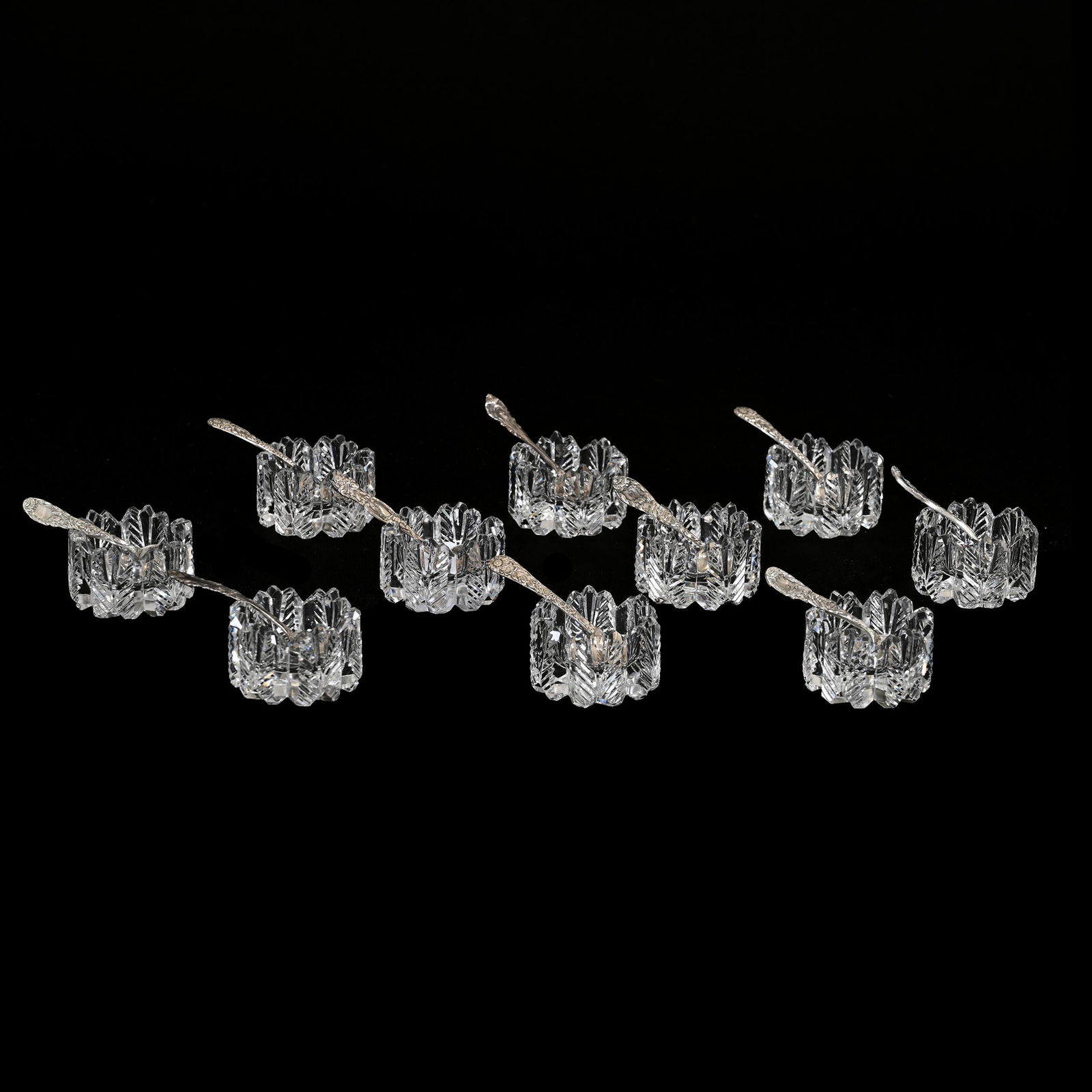 (10) Salt Dips, American Brilliant Cut Glass (1 of 3)