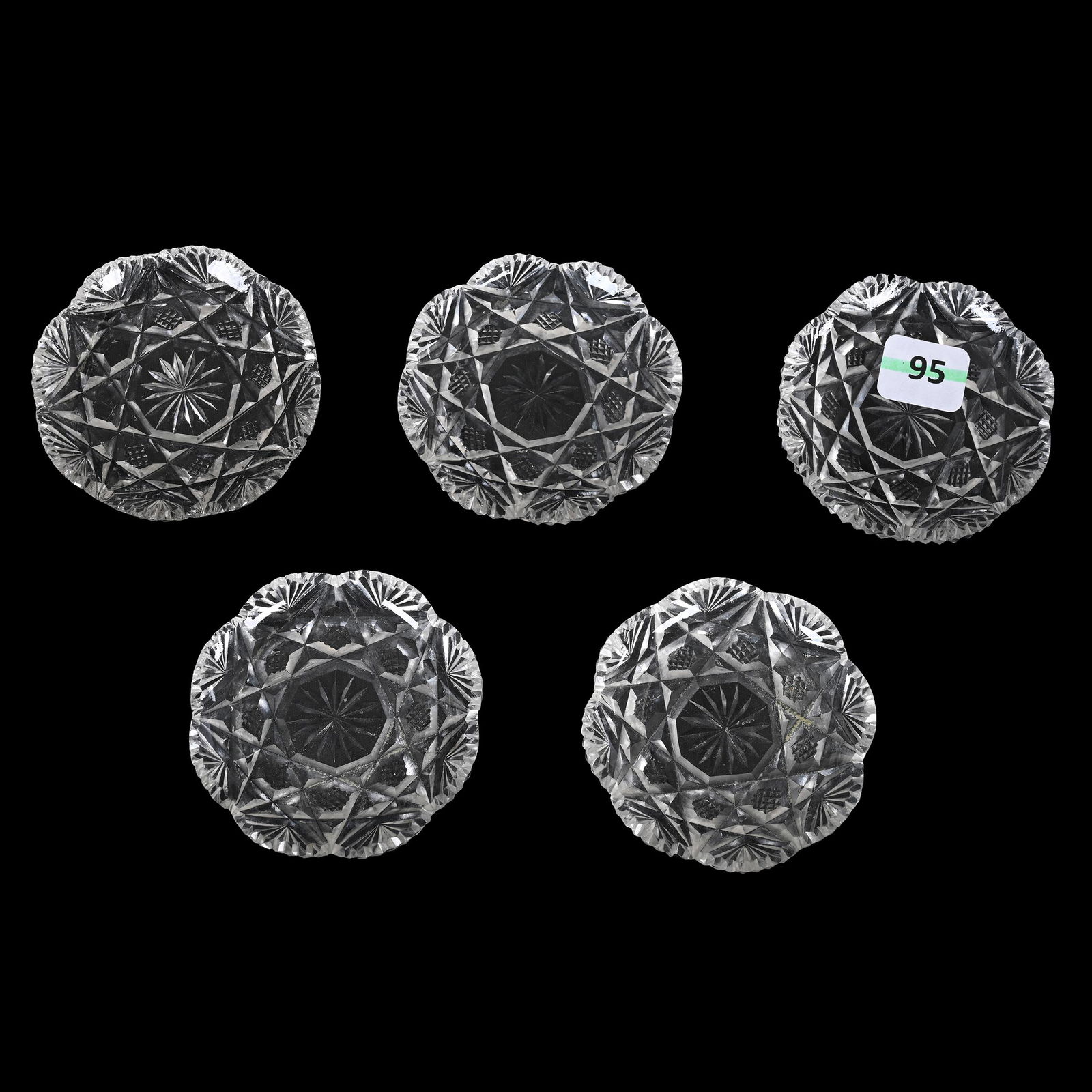 (5) Butter Pats, American Brilliant Cut Glass (1 of 2)