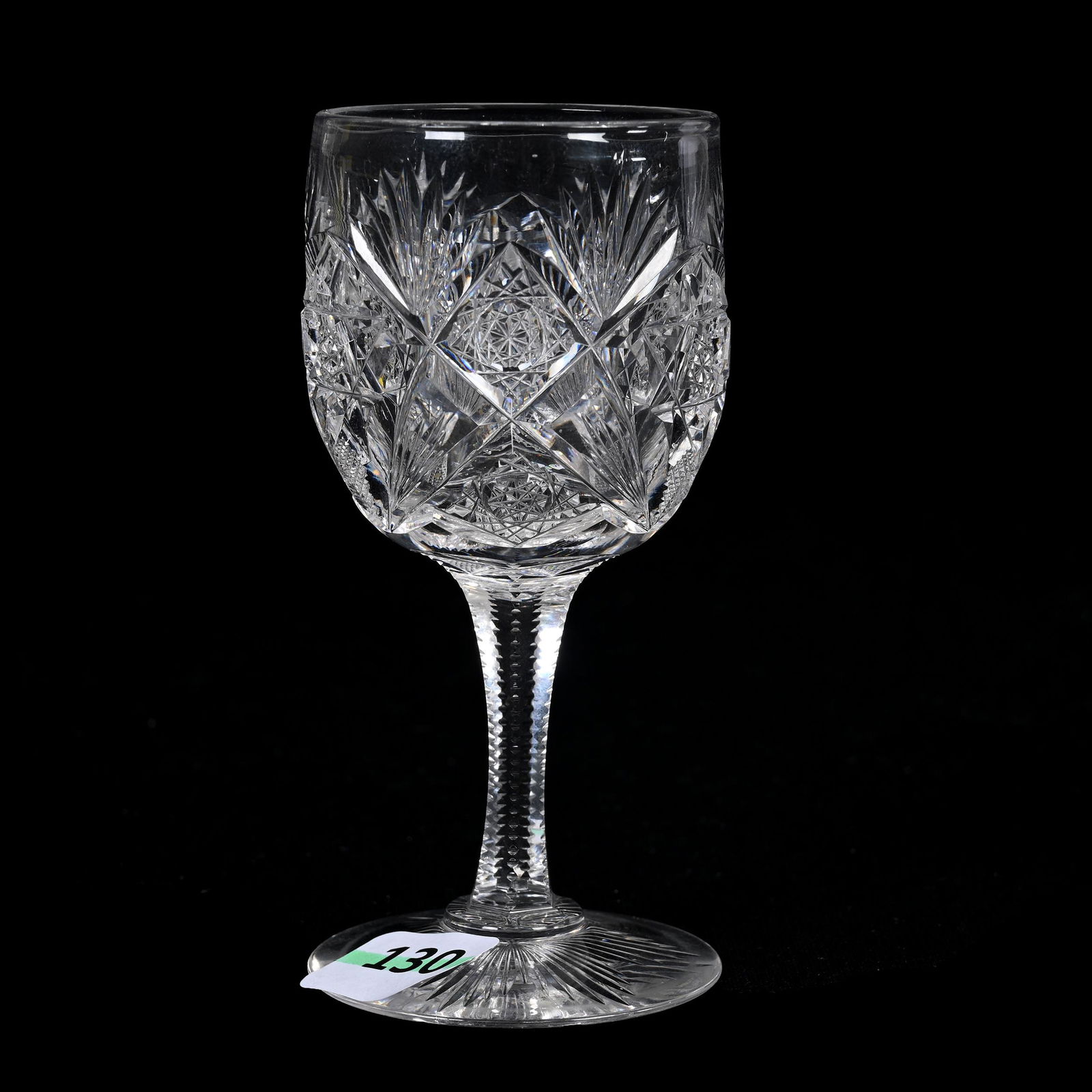Cordial Stem, American Brilliant Cut Glass, Signed Hawkes Holland Pattern (1 of 3)