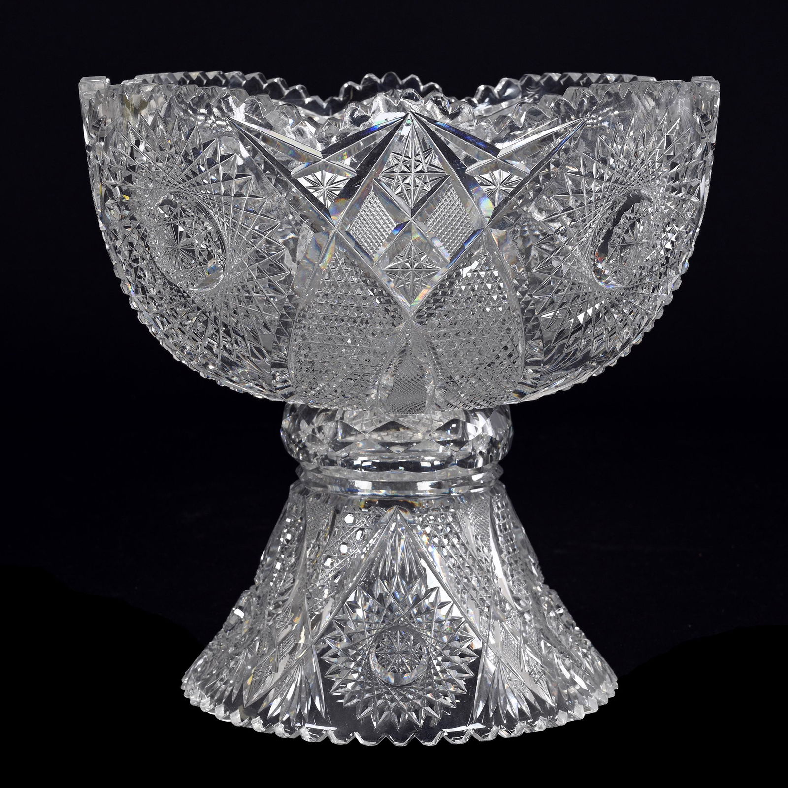 Punch Bowl, Two Part, American Brilliant Cut Glass (1 of 6)