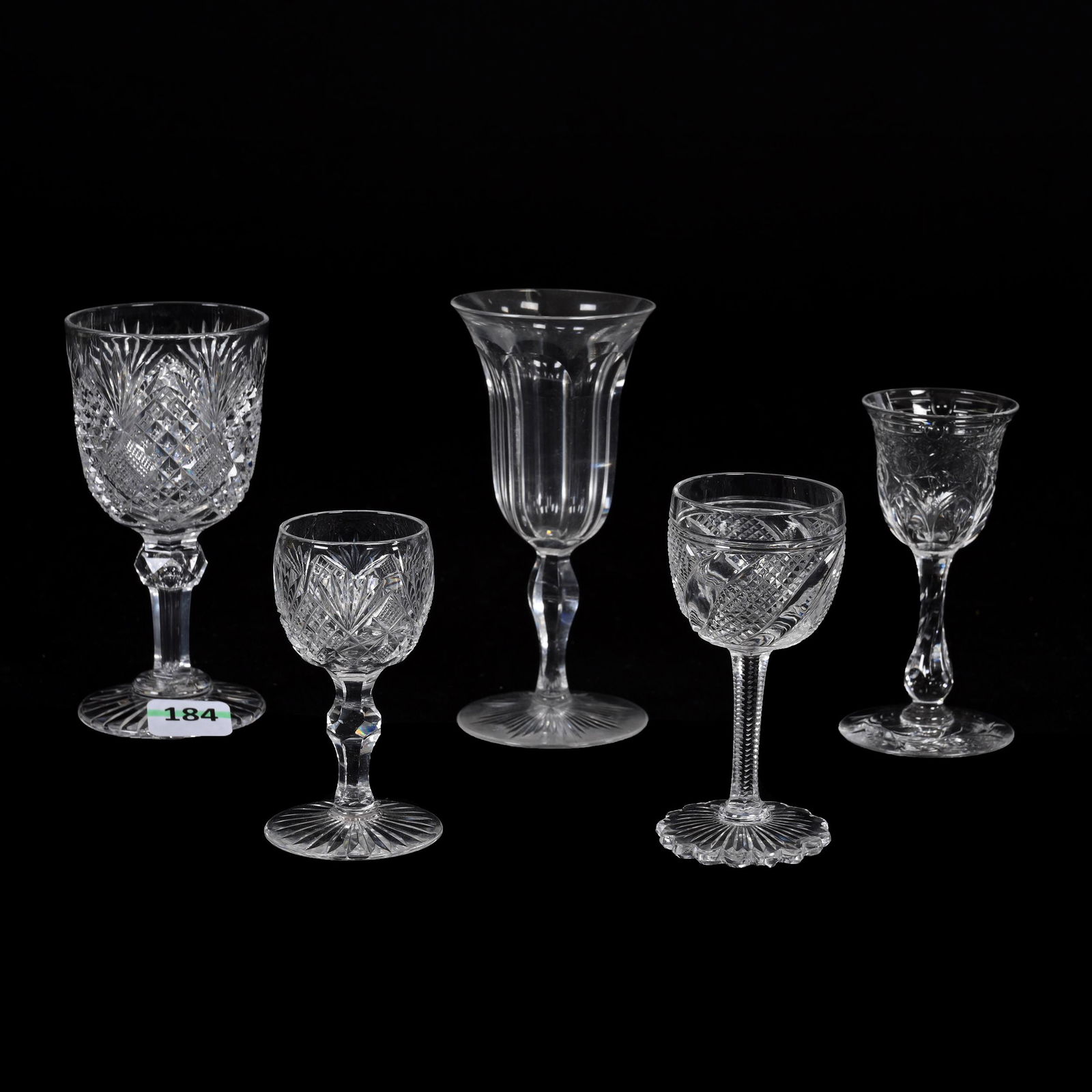 (5) Assorted American Brilliant Cut Glass Stemmed Items (1 of 3)