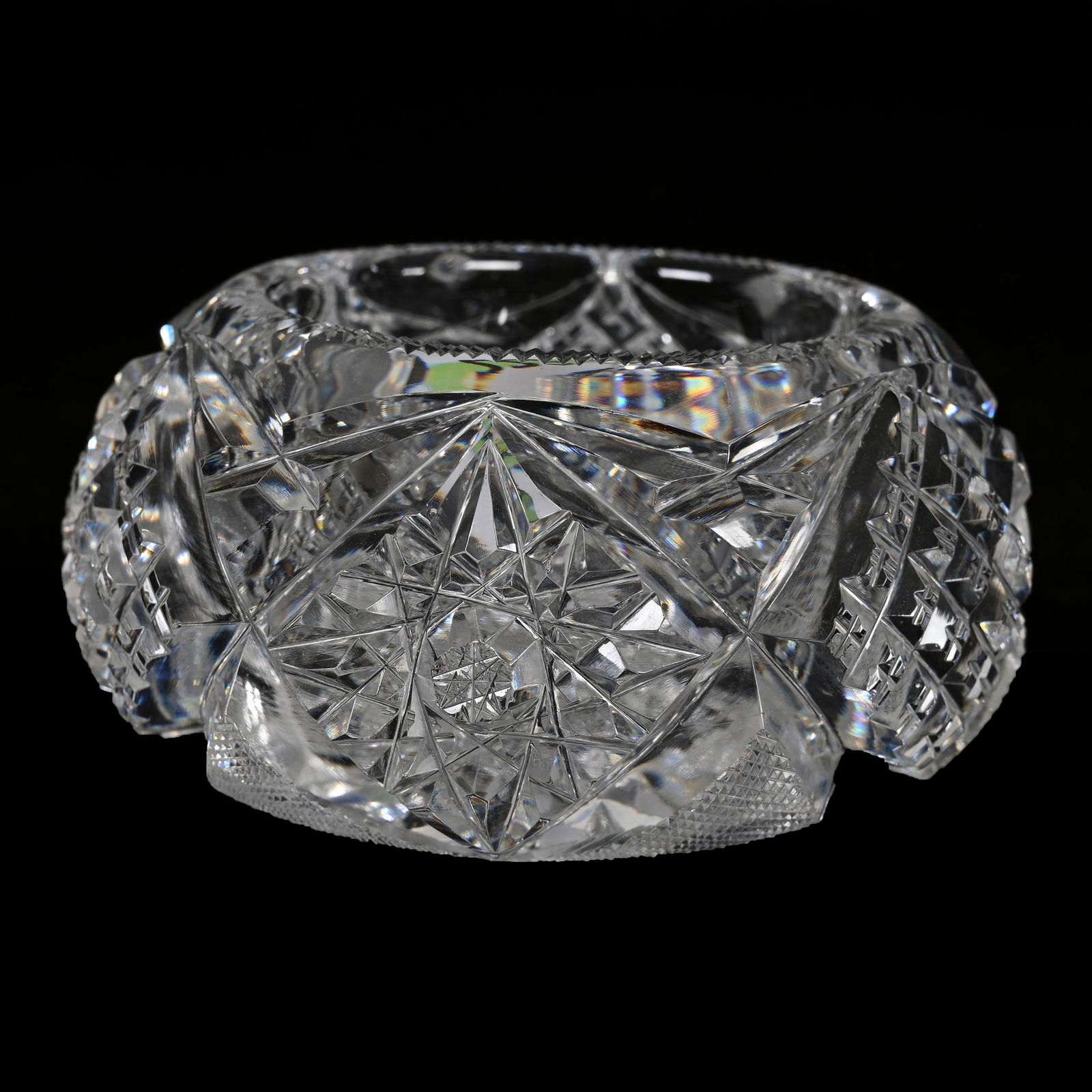 Master Salt, American Brilliant Cut Glass, Signed Libbey Corinthian Pattern (1 of 3)