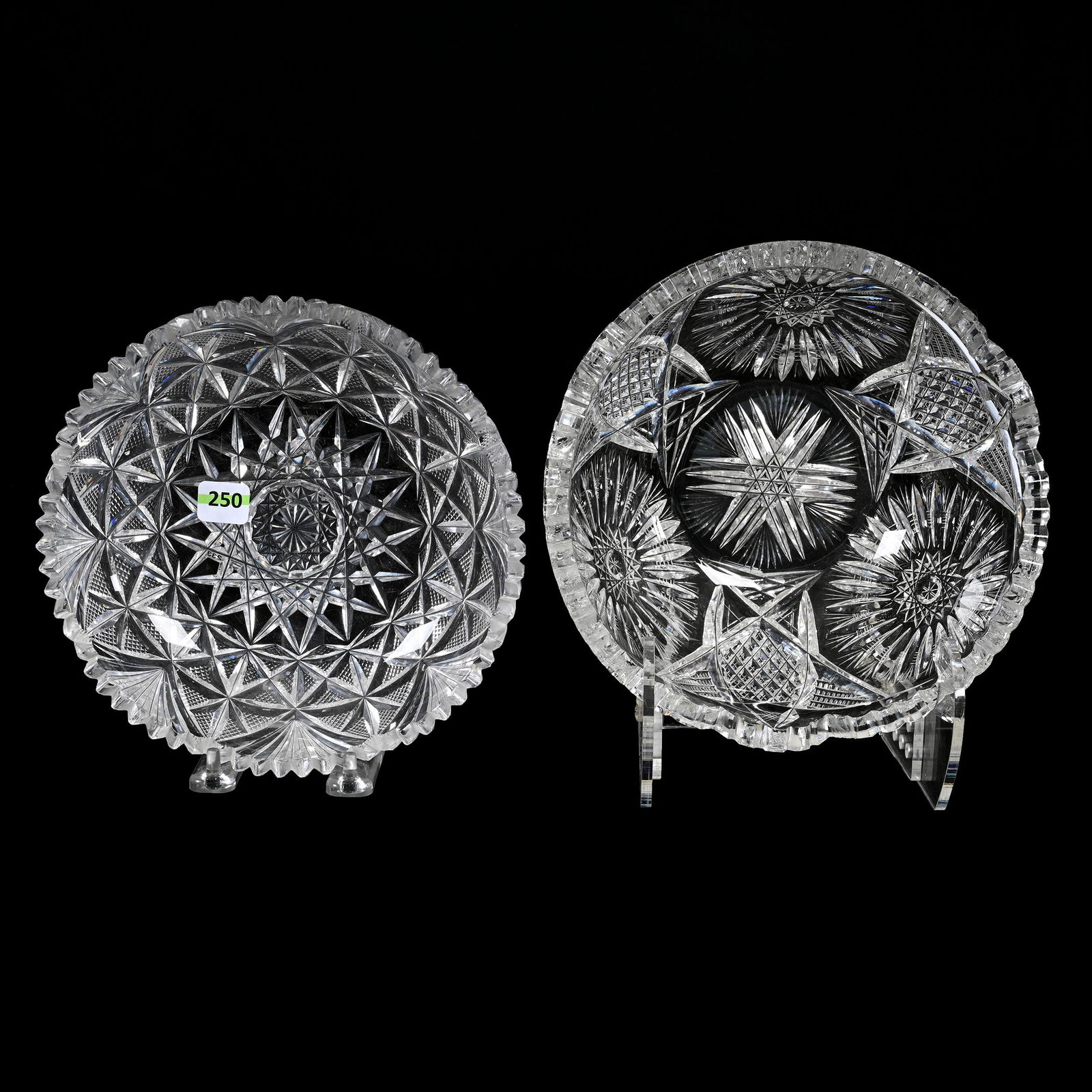 Low Bowl, American Brilliant Cut Glass, Trenton Pattern By Higgins & Seiter (1 of 8)