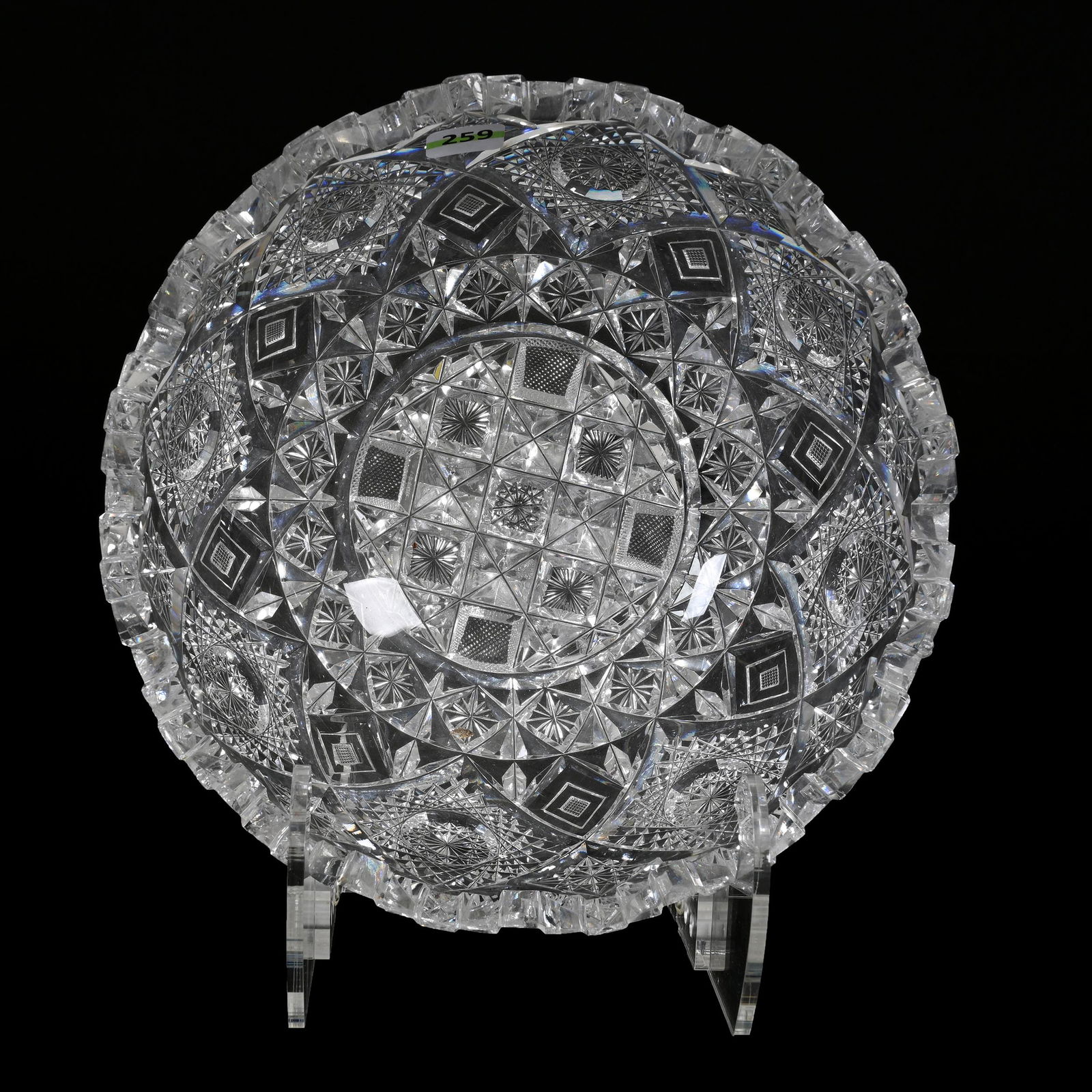 Bowl, American Brilliant Cut Glass, Signed Clark Prima Donna Pattern (1 of 6)