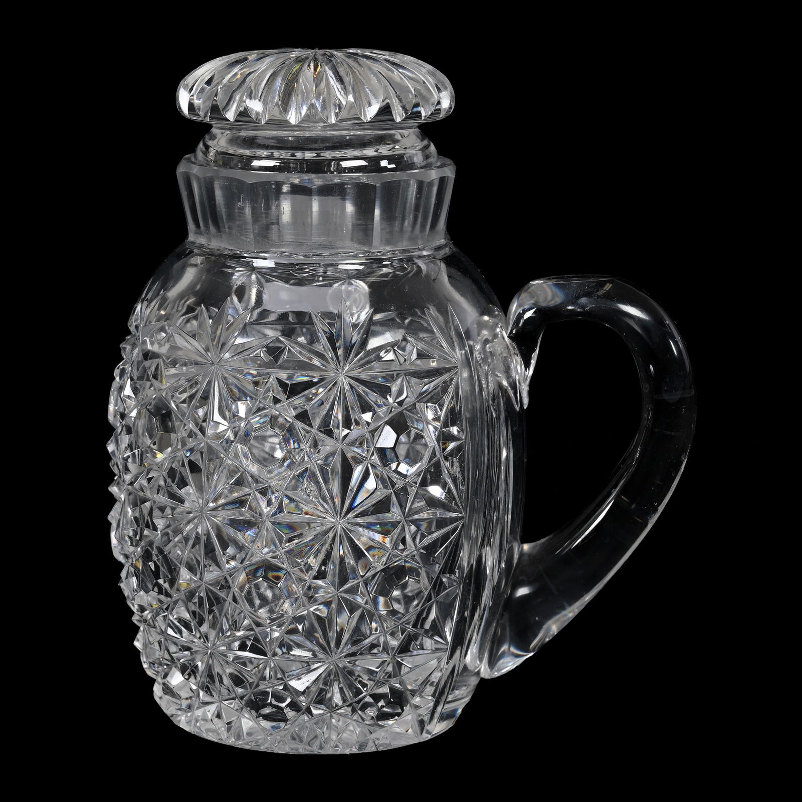 Handled Covered Jar, American Brilliant Cut Glass (1 of 3)