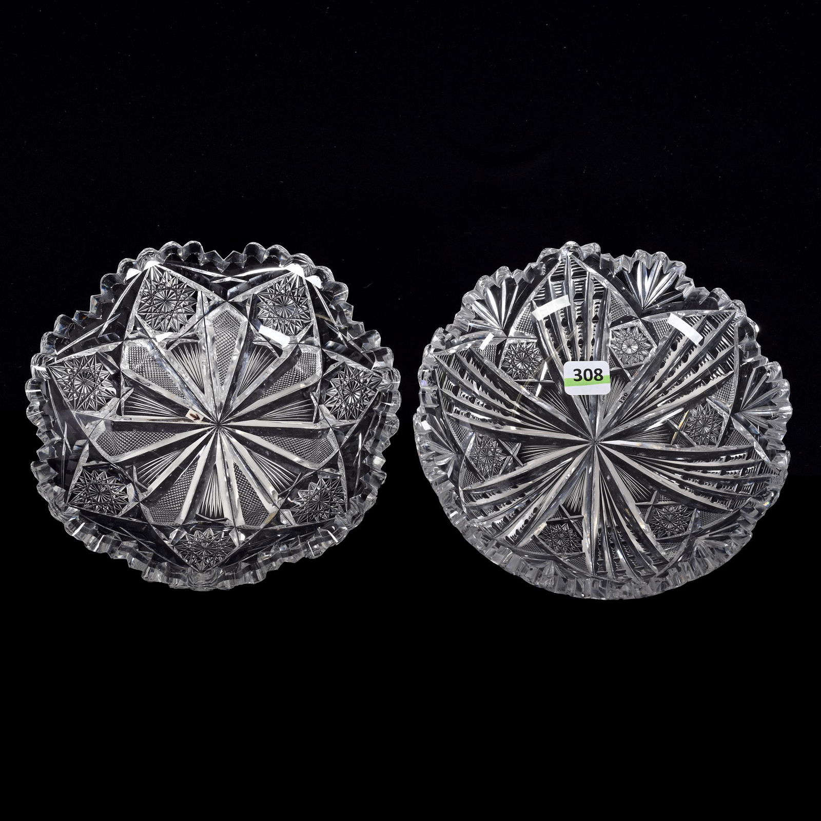 (2) Signed Libbey Items, American Brilliant Cut Glass (1 of 2)