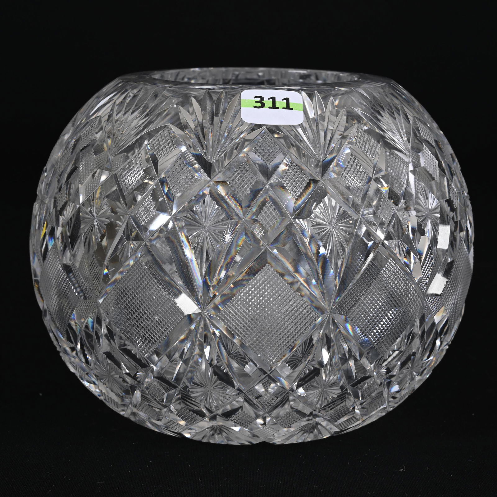 Rose Bowl, American Brilliant Cut Glass, Venetian Pattern By Straus (1 of 3)