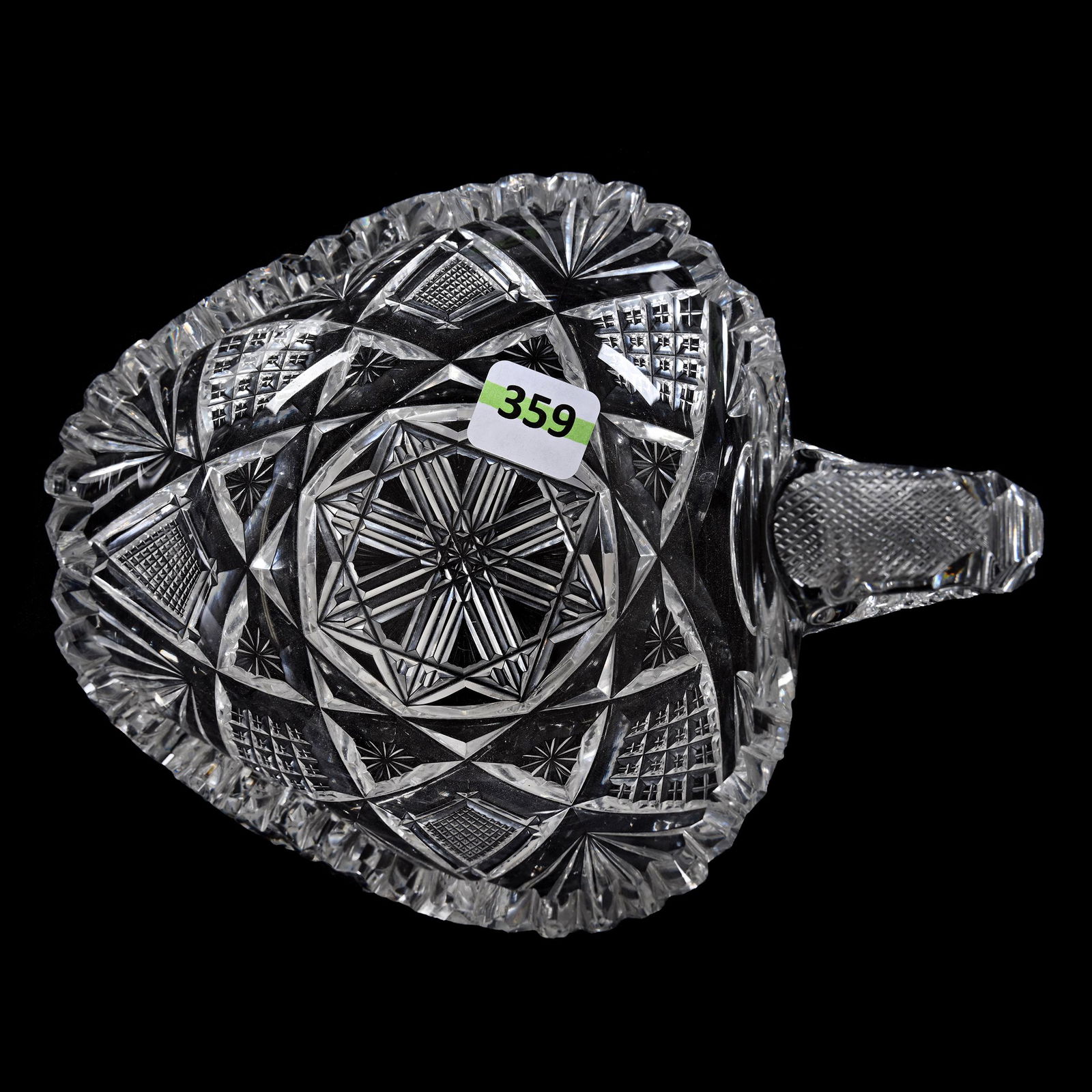 Handled Nappy, American Brilliant Cut Glass, Harvard Pattern By Libbey (1 of 2)