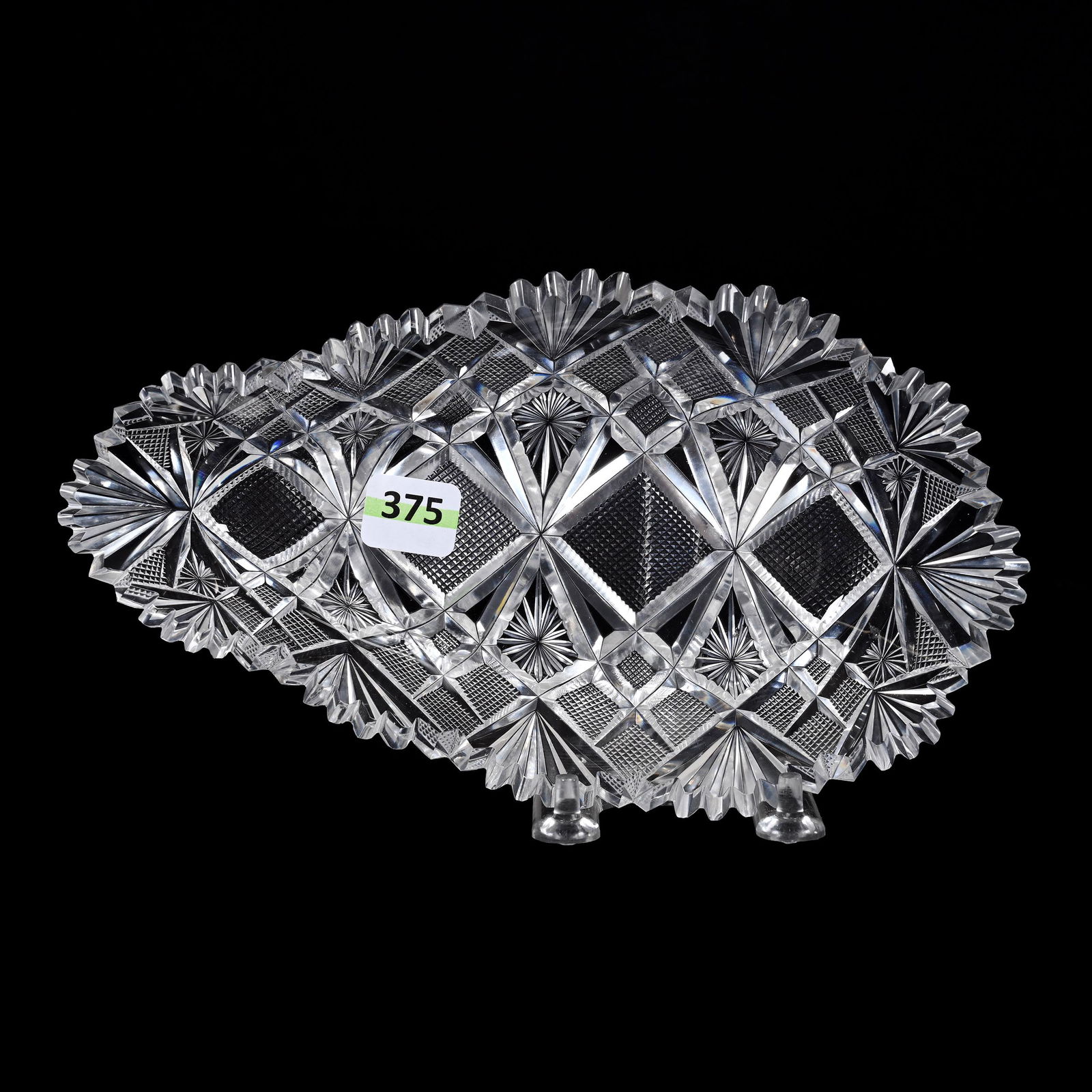 Tray, American Brilliant Cut Glass, Venetian Pattern By Straus (1 of 2)