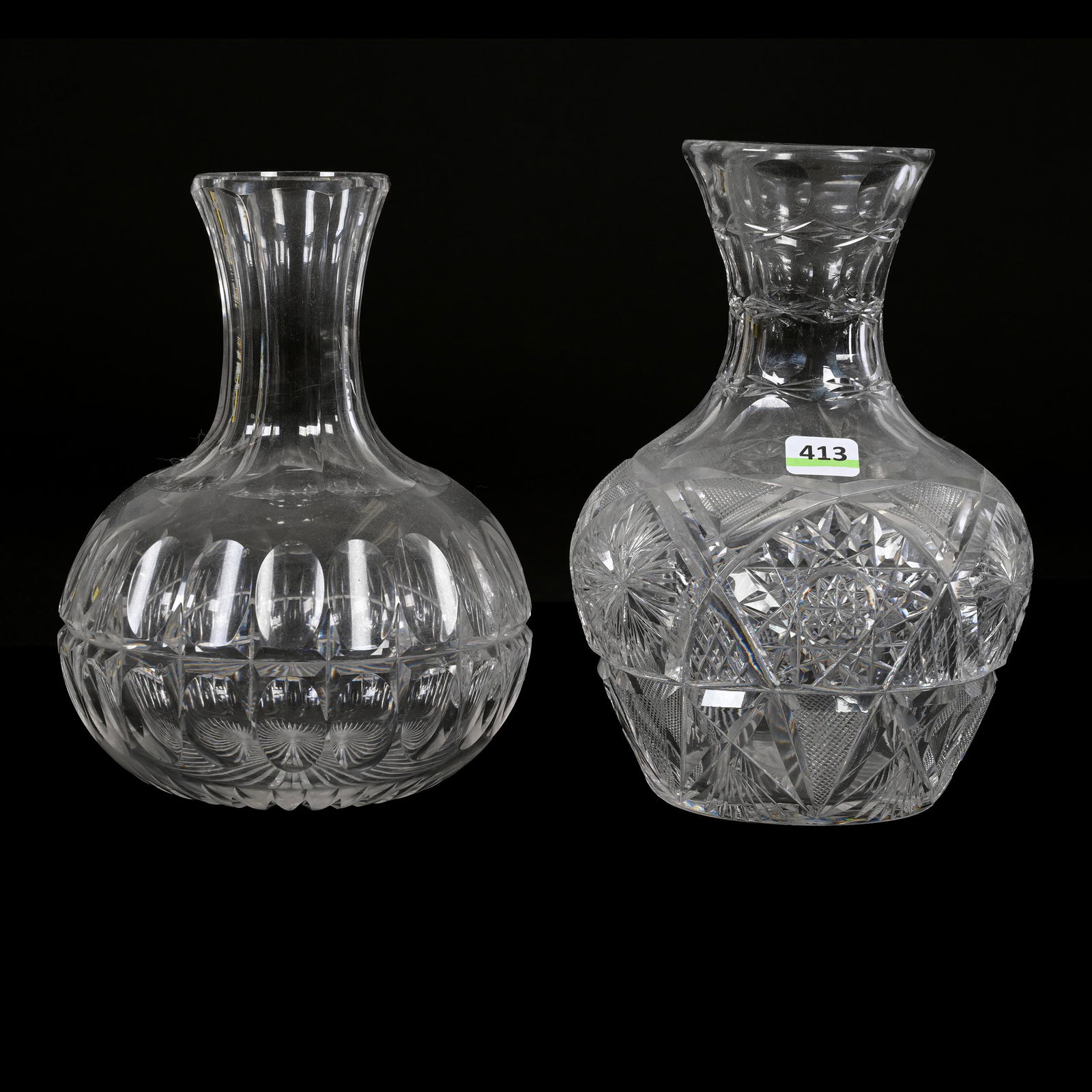 (2) Water Carafes, American Brilliant Cut Glass (1 of 3)