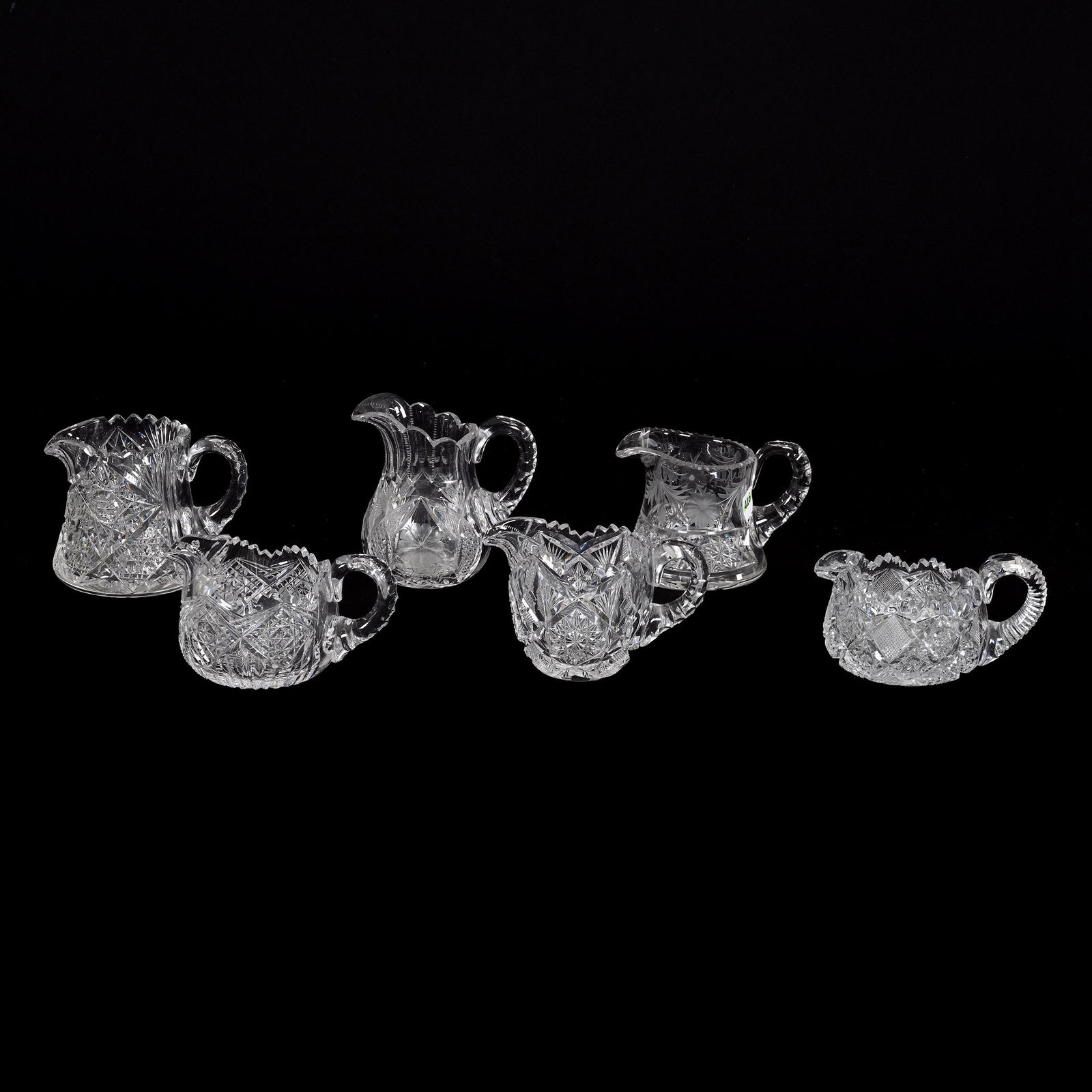 (6) Creamers, American Brilliant Cut Glass (1 of 3)