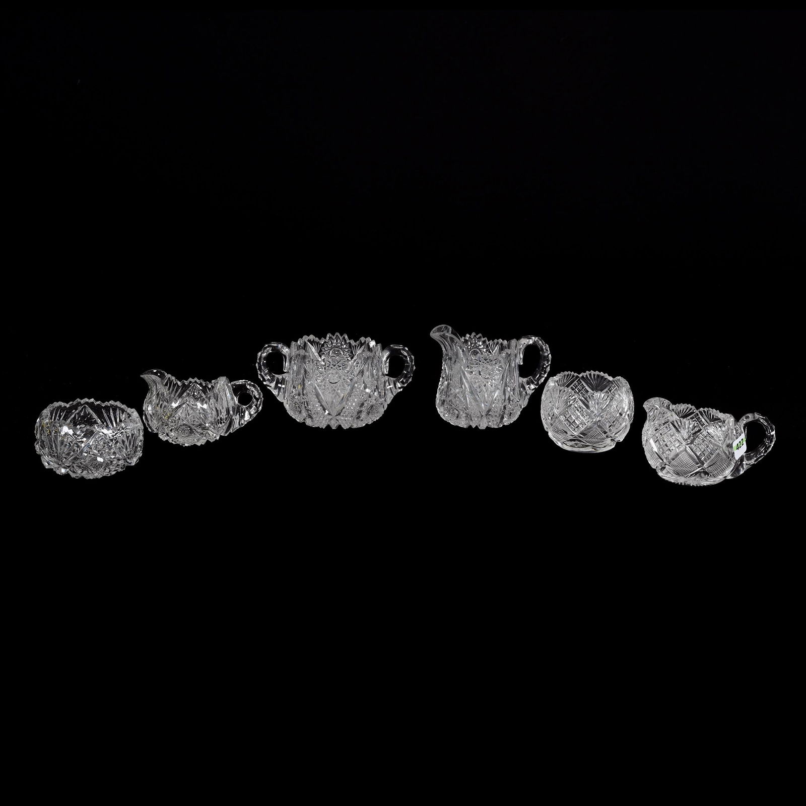 (3) Creamer & Sugar Sets, American Brilliant Cut Glass (1 of 4)