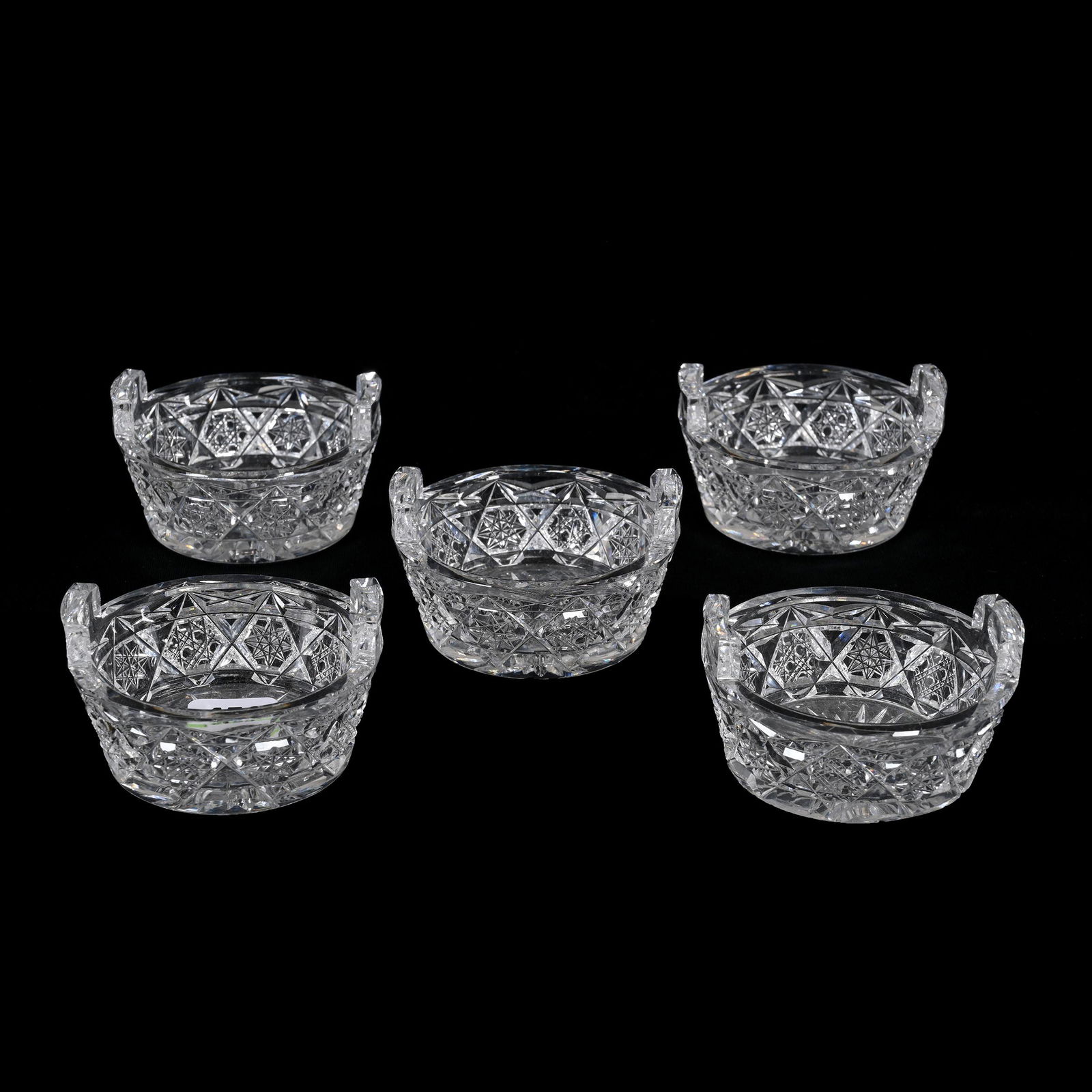 (5) Butter Tubs, American Brilliant Cut Glass, Signed J. Hoare (1 of 4)