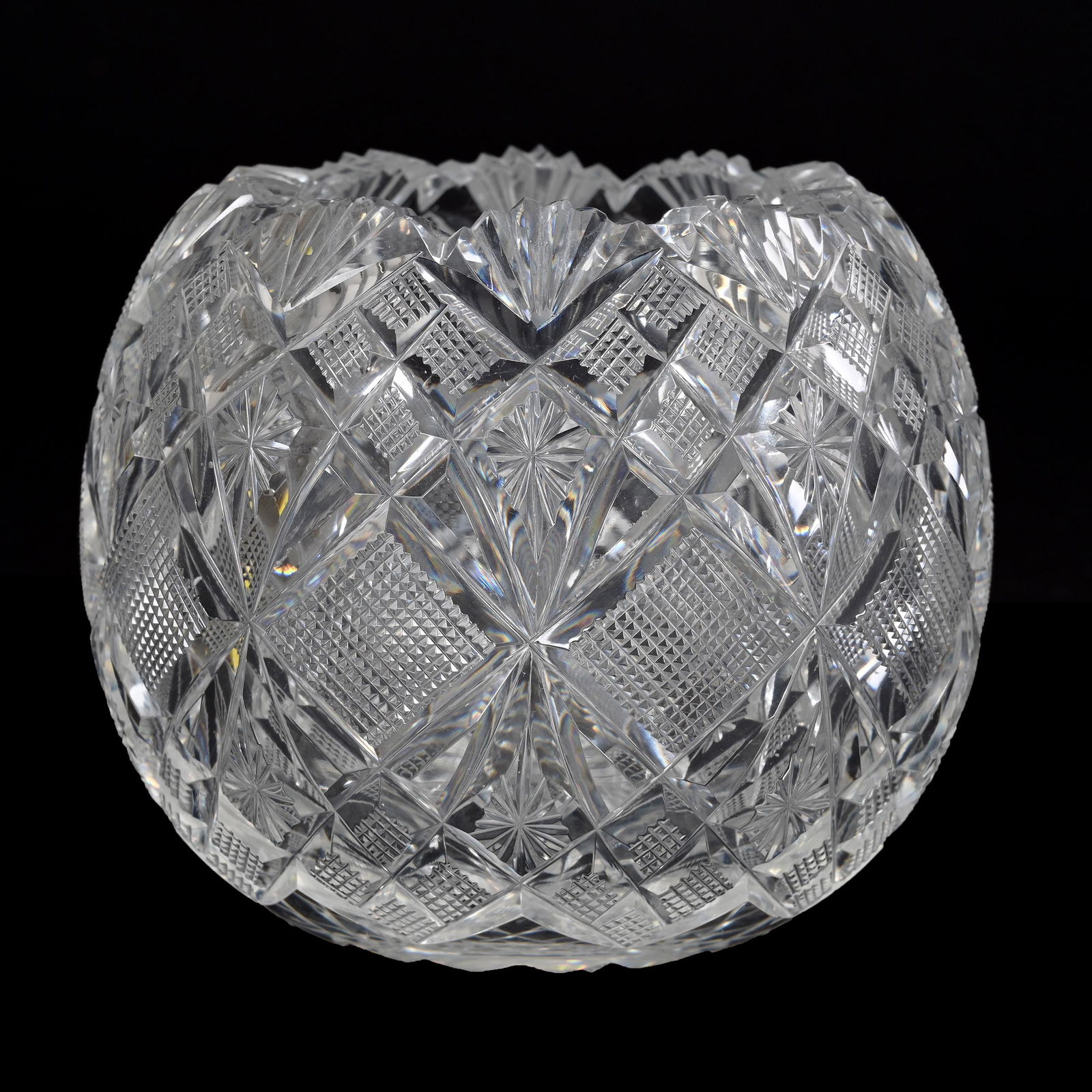 Rose Bowl, American Brilliant Cut Glass, Venetian Pattern By Straus (1 of 3)