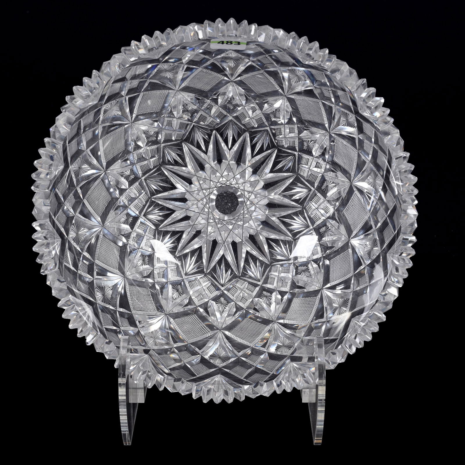 Bowl, American Brilliant Cut Glass, Venetian Pattern By Straus (1 of 3)