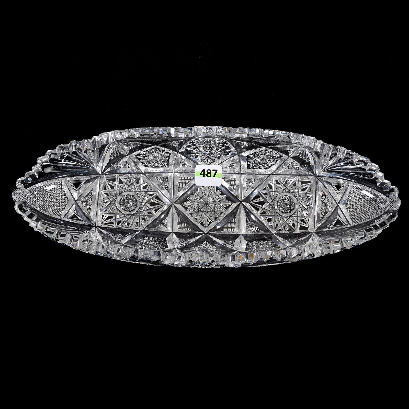 Celery Tray, American Brilliant Cut Glass, Signed Libbey Colonna Pattern (1 of 3)