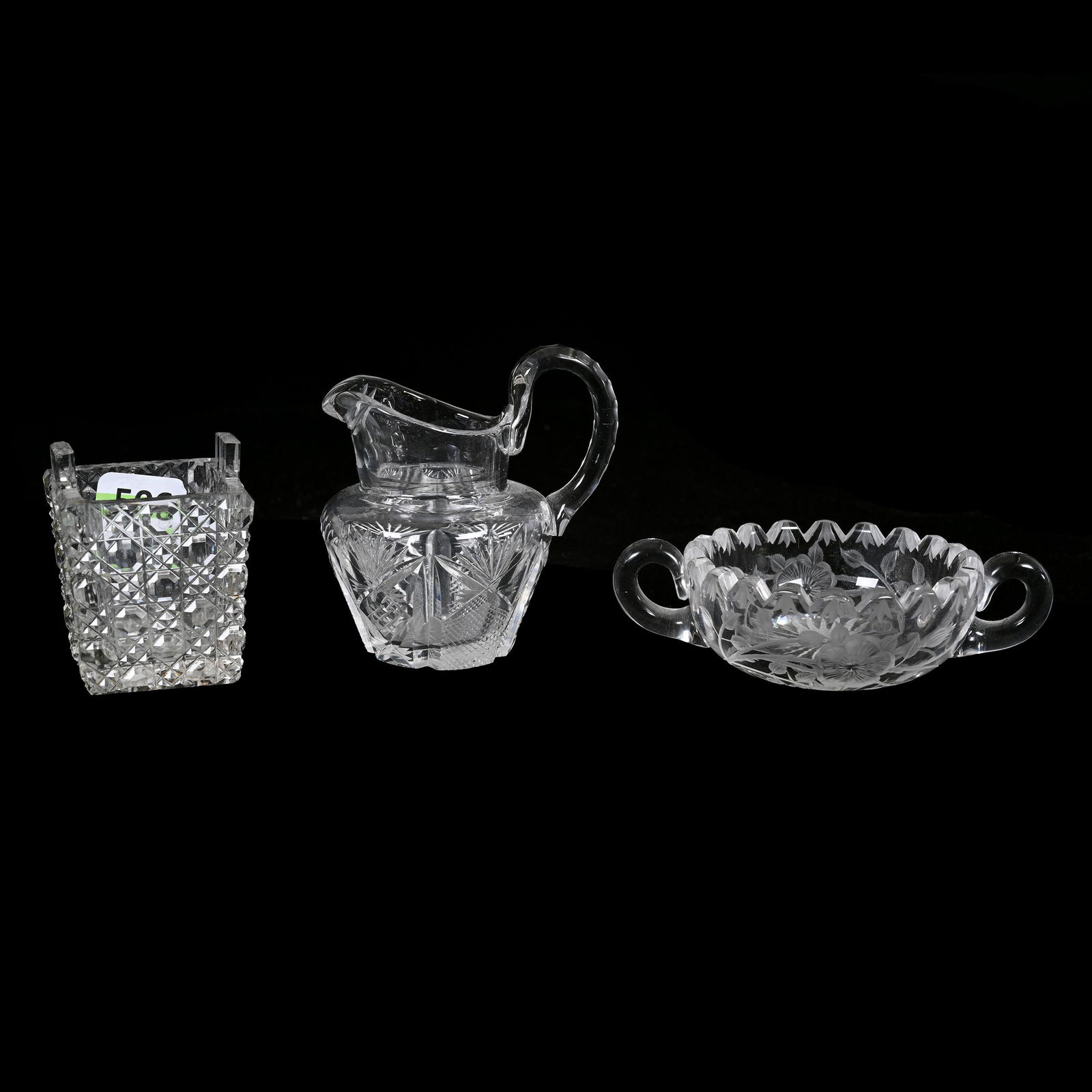 (3) Miniature American Brilliant Cut Glass Items (1 of 4)