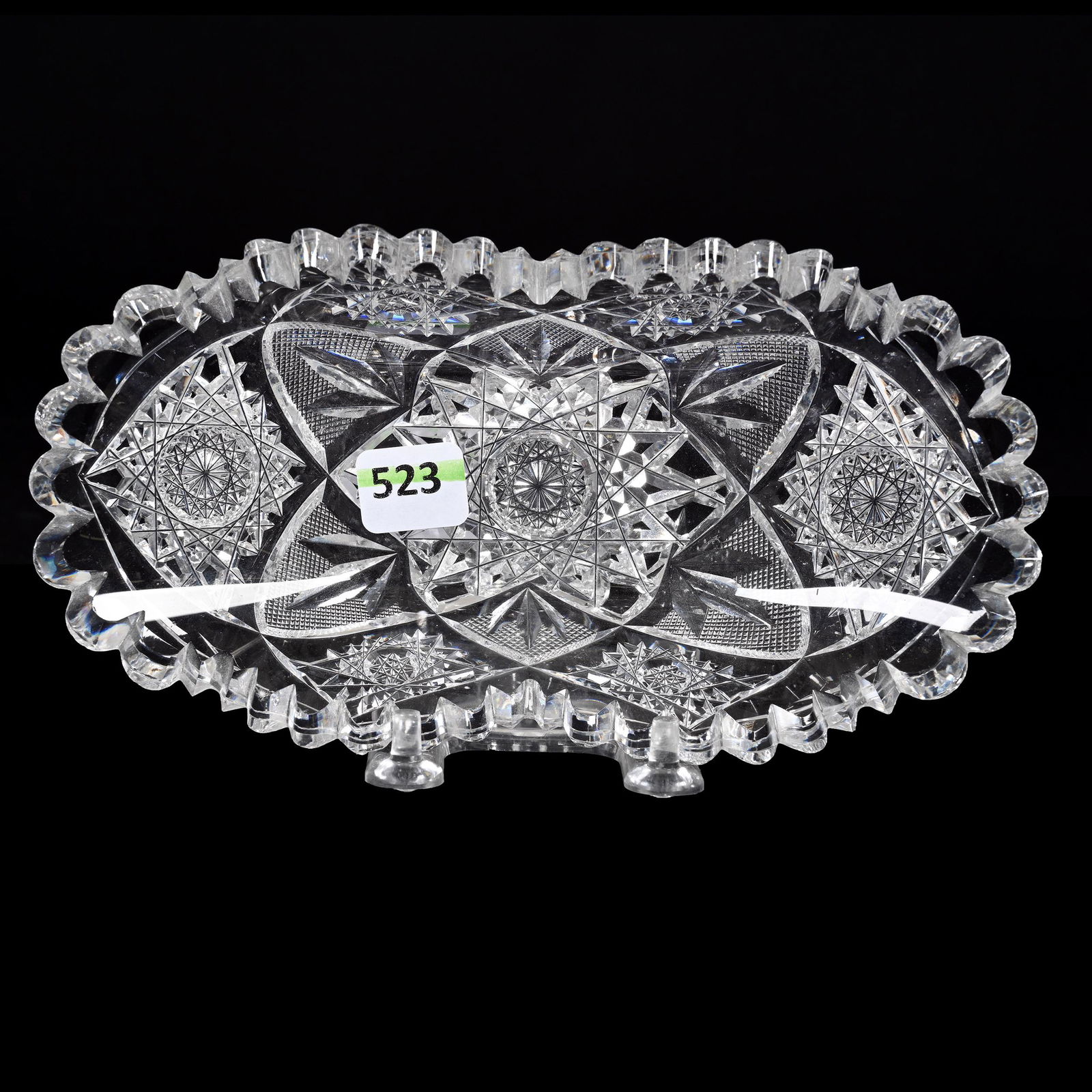 Relish Tray, American Brilliant Cut Glass, Lotus Pattern By Egginton (1 of 2)