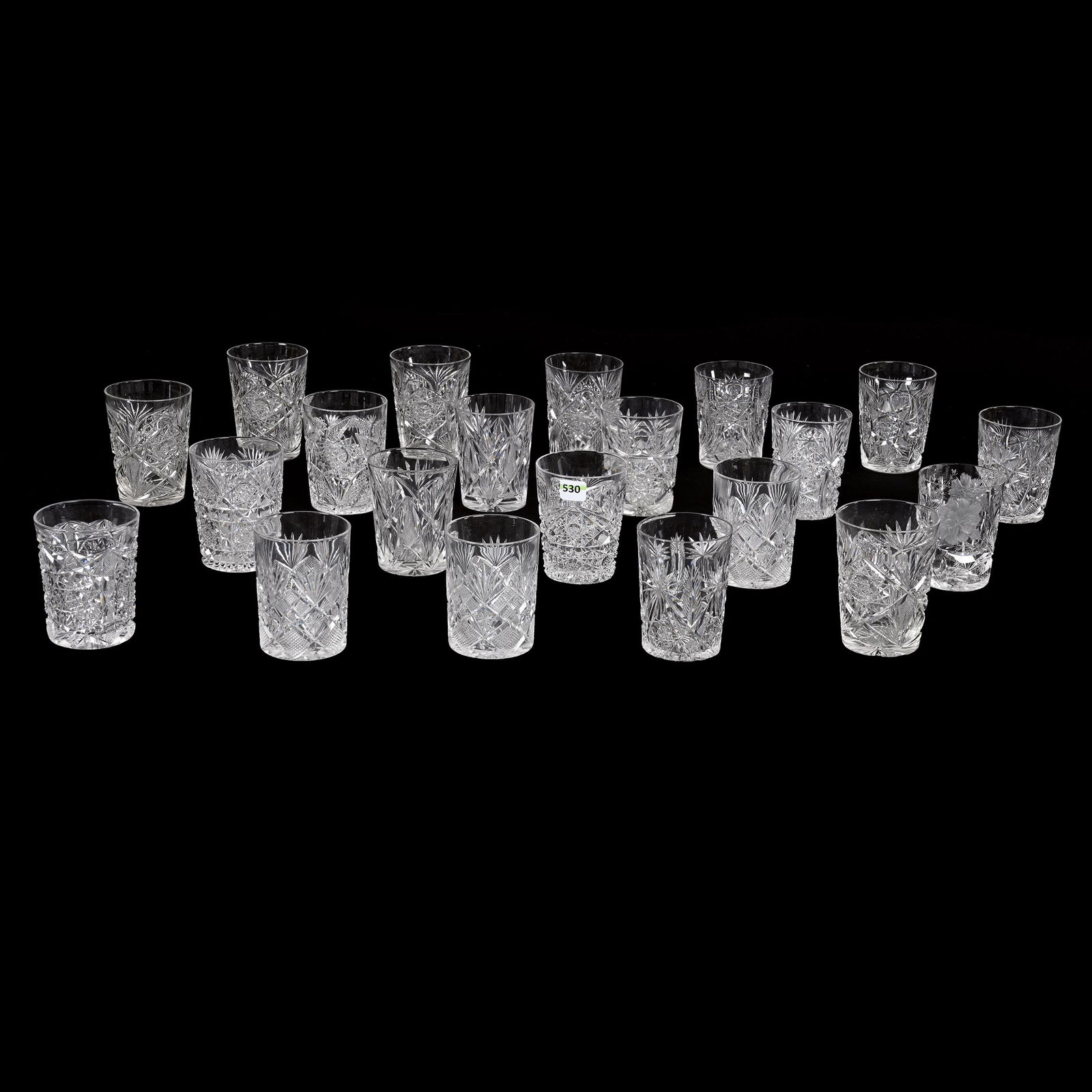 (21) Tumblers, American Brilliant Cut Glass (1 of 4)