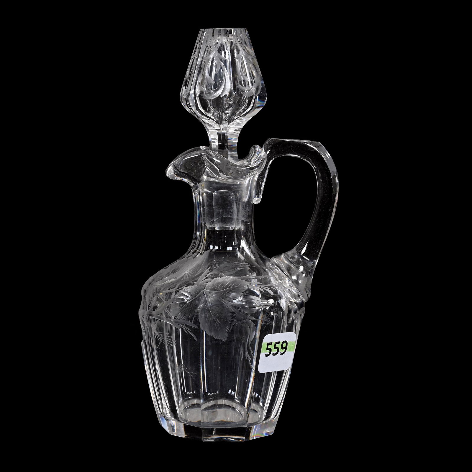 Cruet Bottle, American Brilliant Cut Glass, Signed Libbey (1 of 3)