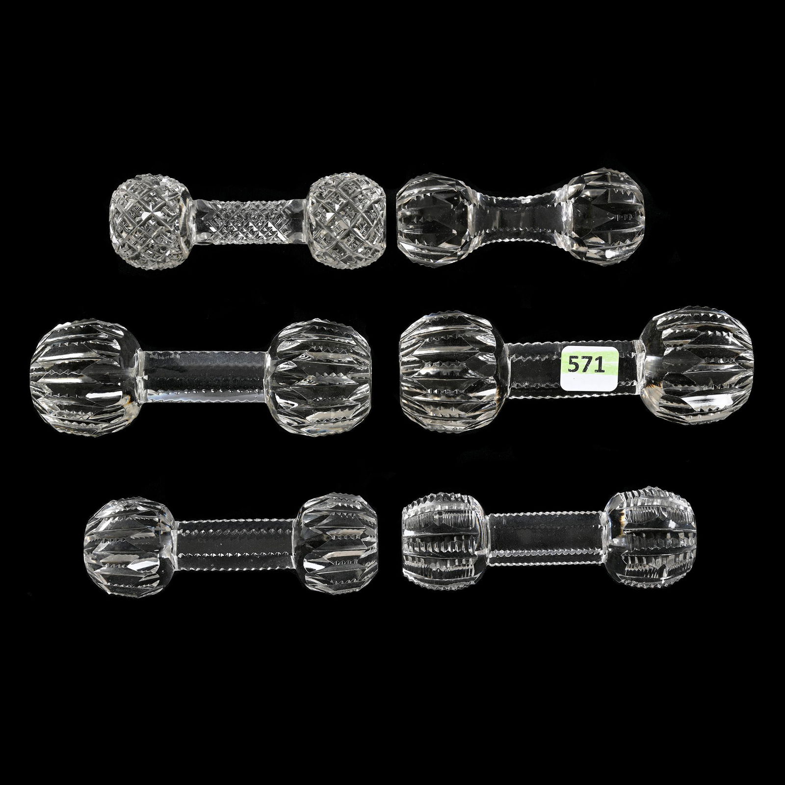 (6) Knife Rests, American Brilliant Cut Glass (1 of 2)