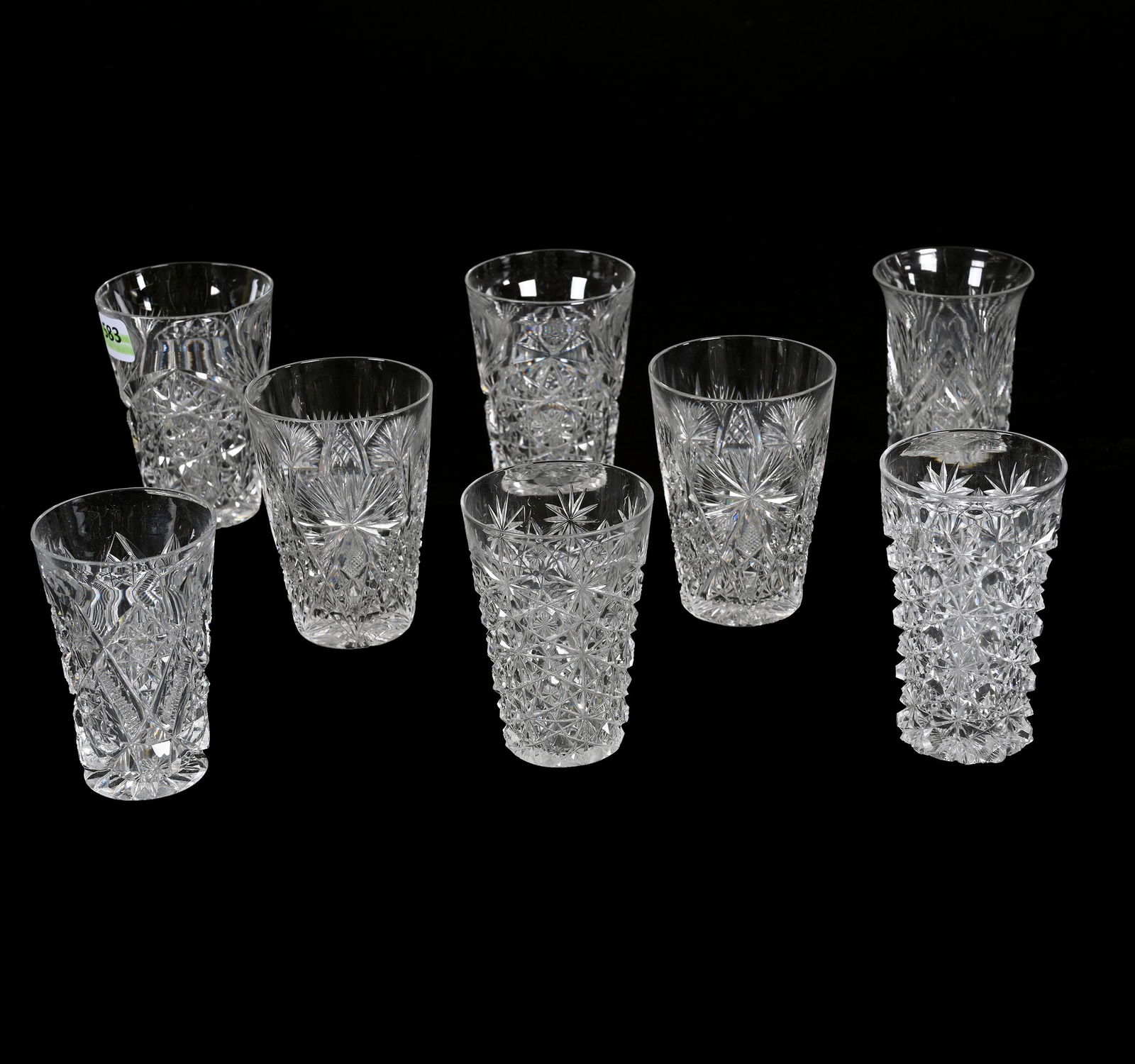 (8) Juice Glasses, American Brilliant Cut Glass (1 of 3)