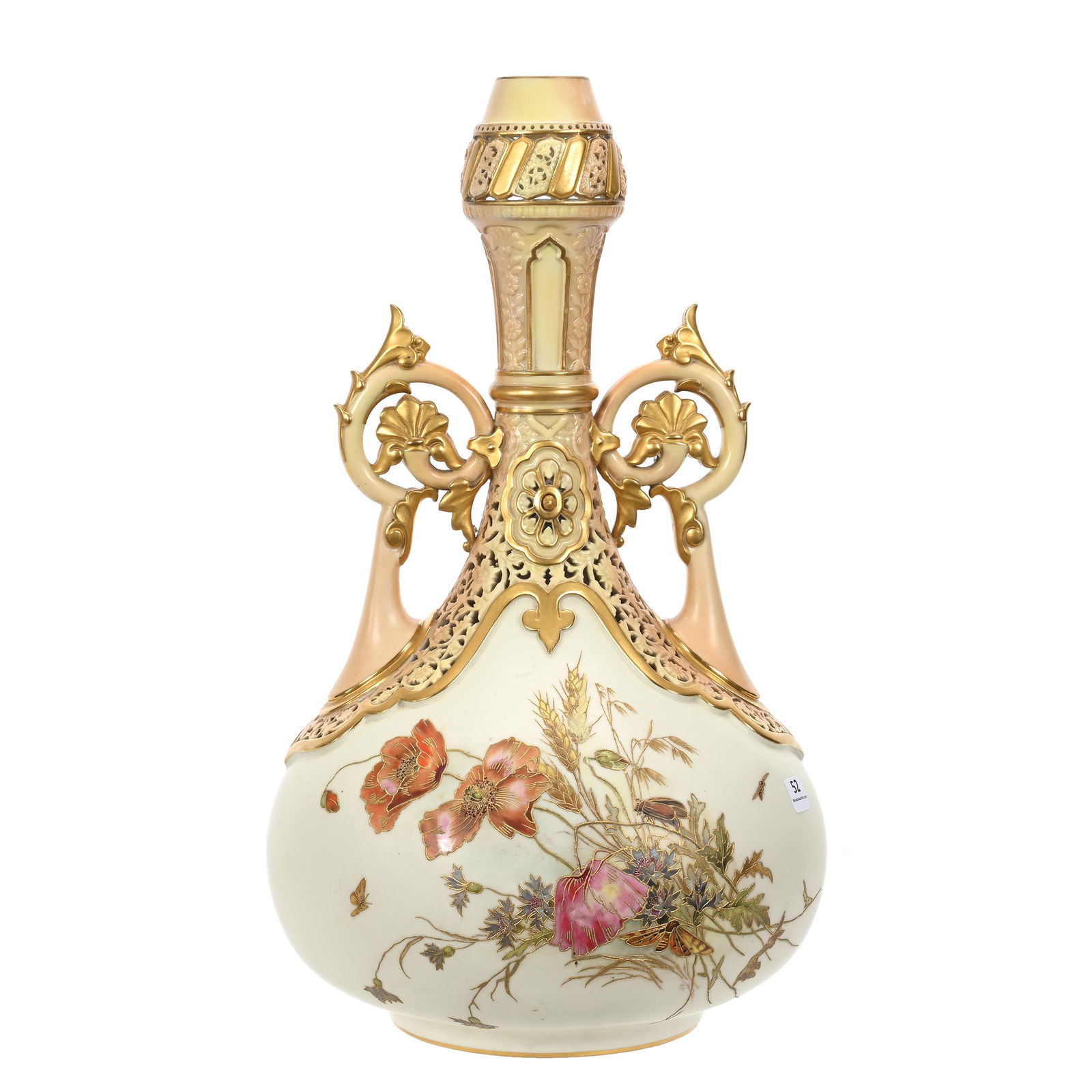 Vase, Two Handles, Royal Worcester #1199 (1 of 4)