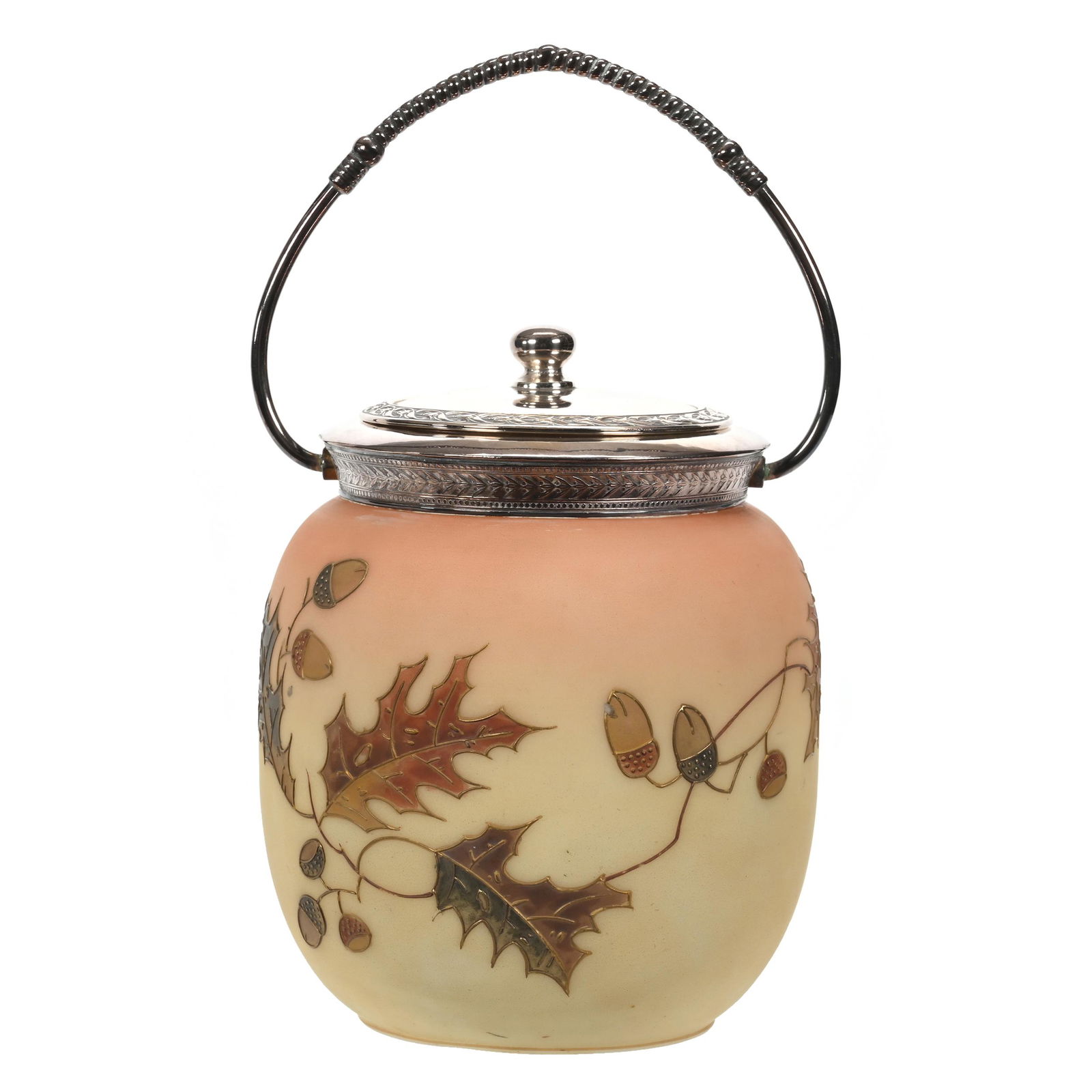 Biscuit Jar, Decorated Burmese By Mt. Washington (1 of 4)