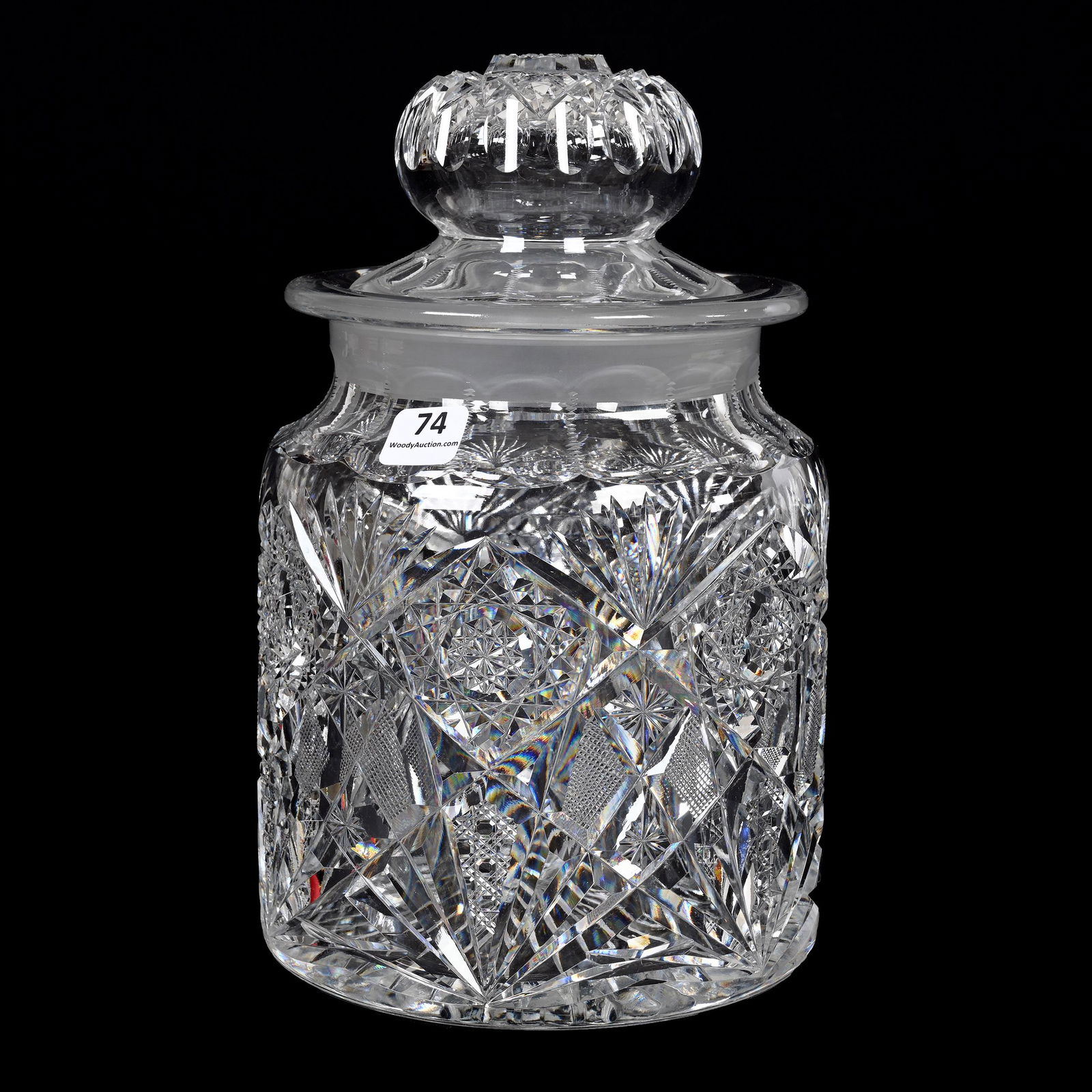 Cigar Humidor, American Brilliant Cut Glass (1 of 3)