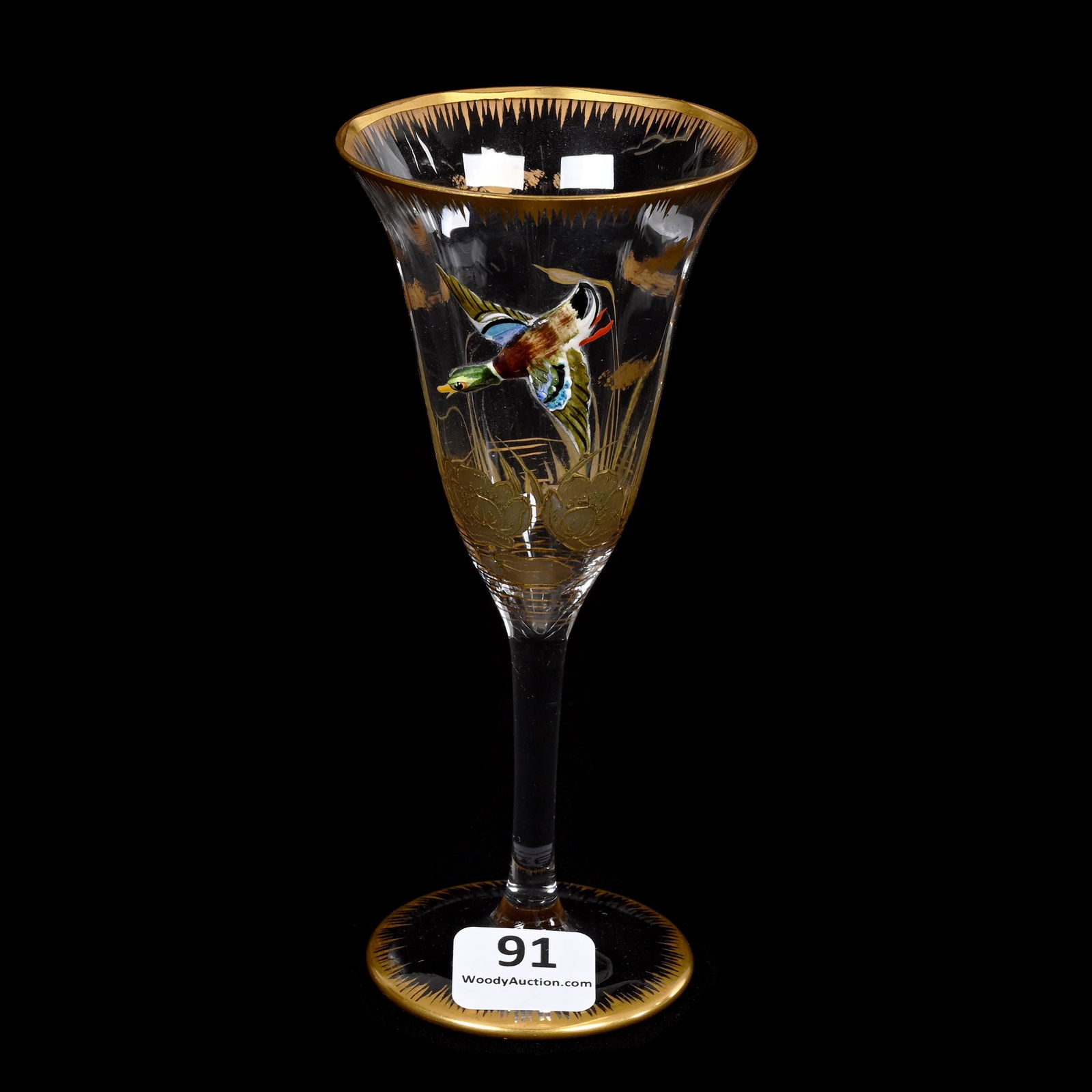Sherry Stem, Unmarked Moser Clear Art Glass (1 of 4)