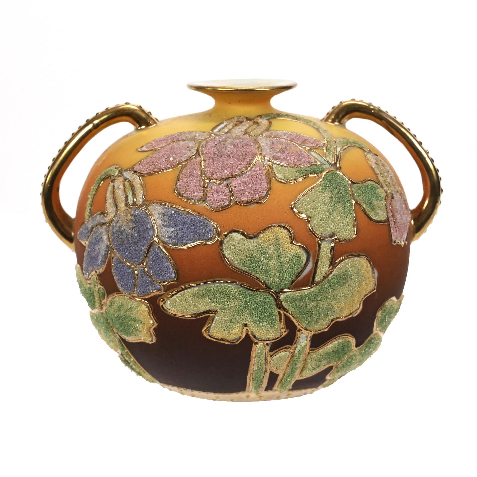 Vase, Two Handles, Marked "US Patent Japan" (1 of 3)