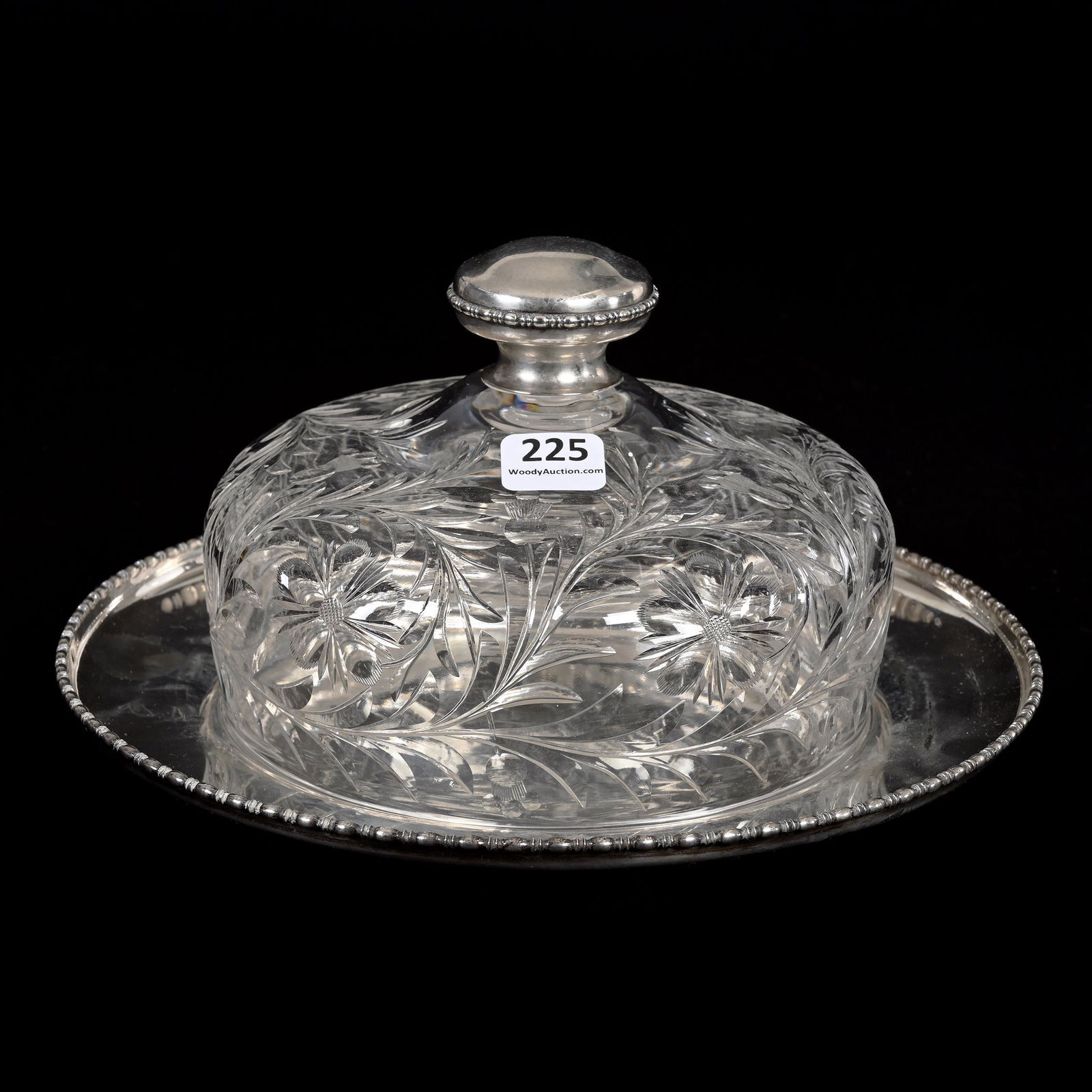 Covered Butterdish, American Brilliant Cut Glass (1 of 9)