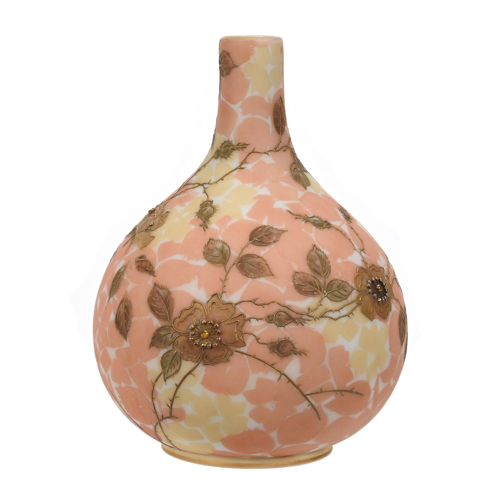 Vase, Unmarked Crown Milano Art Glass (1 of 3)