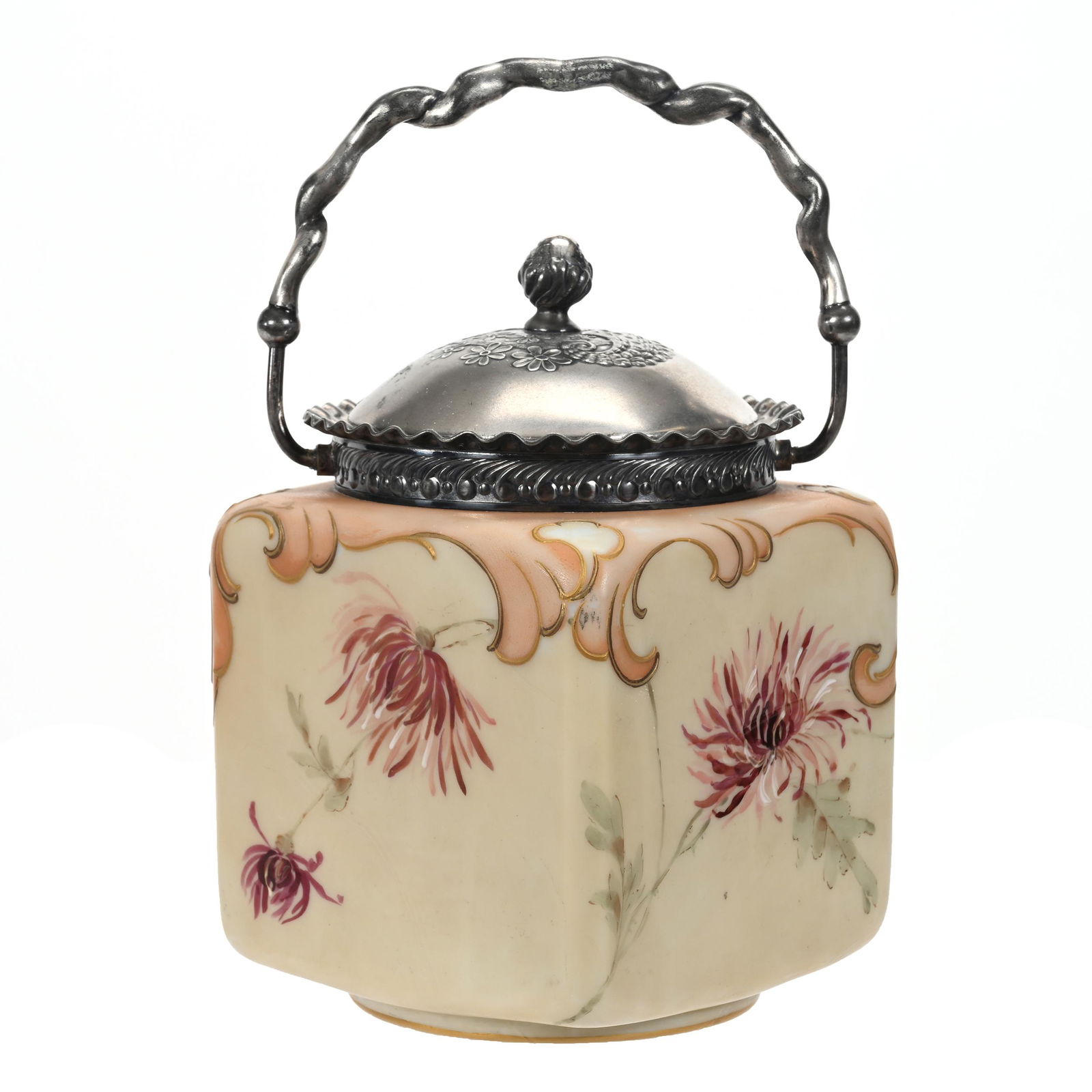 Biscuit Jar Marked Crown Milano #523 Art Glass (1 of 3)